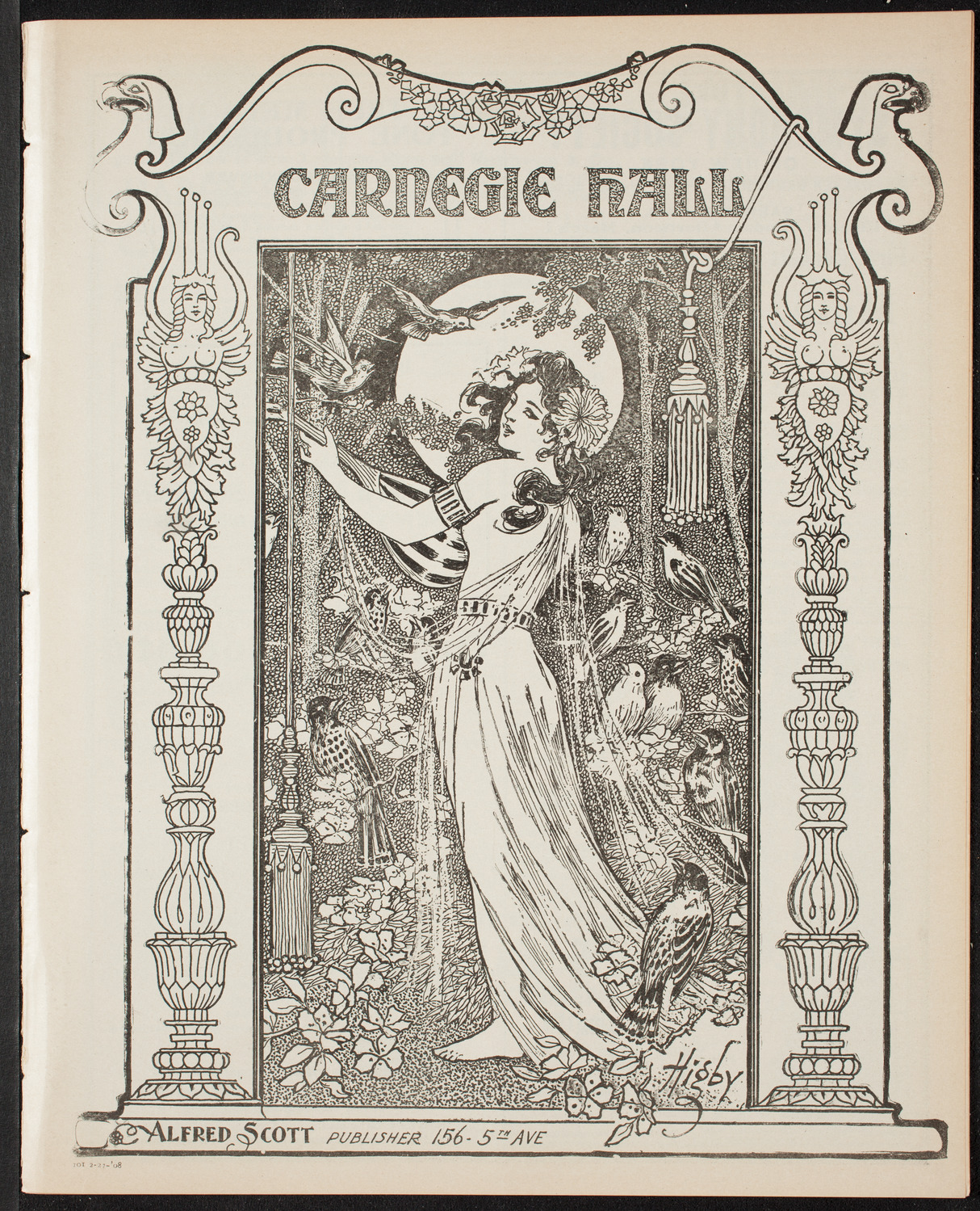 New York Banks' Glee Club, February 27, 1908, program page 1