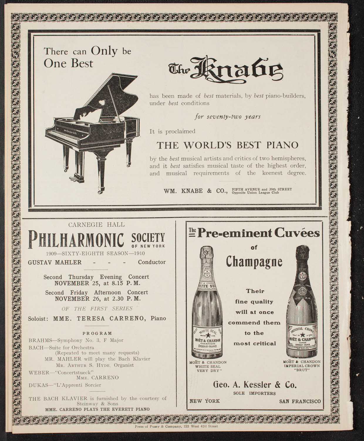 Elmendorf Lecture: At the Gates of the East, November 21, 1909, program page 12