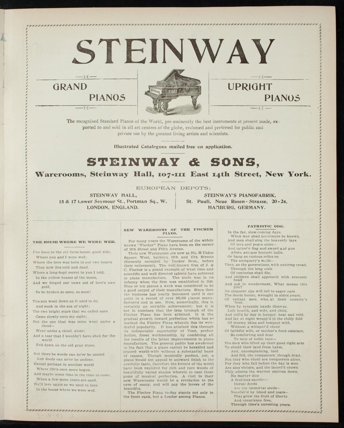 Musical Art Society of New York, March 18, 1897, program page 5