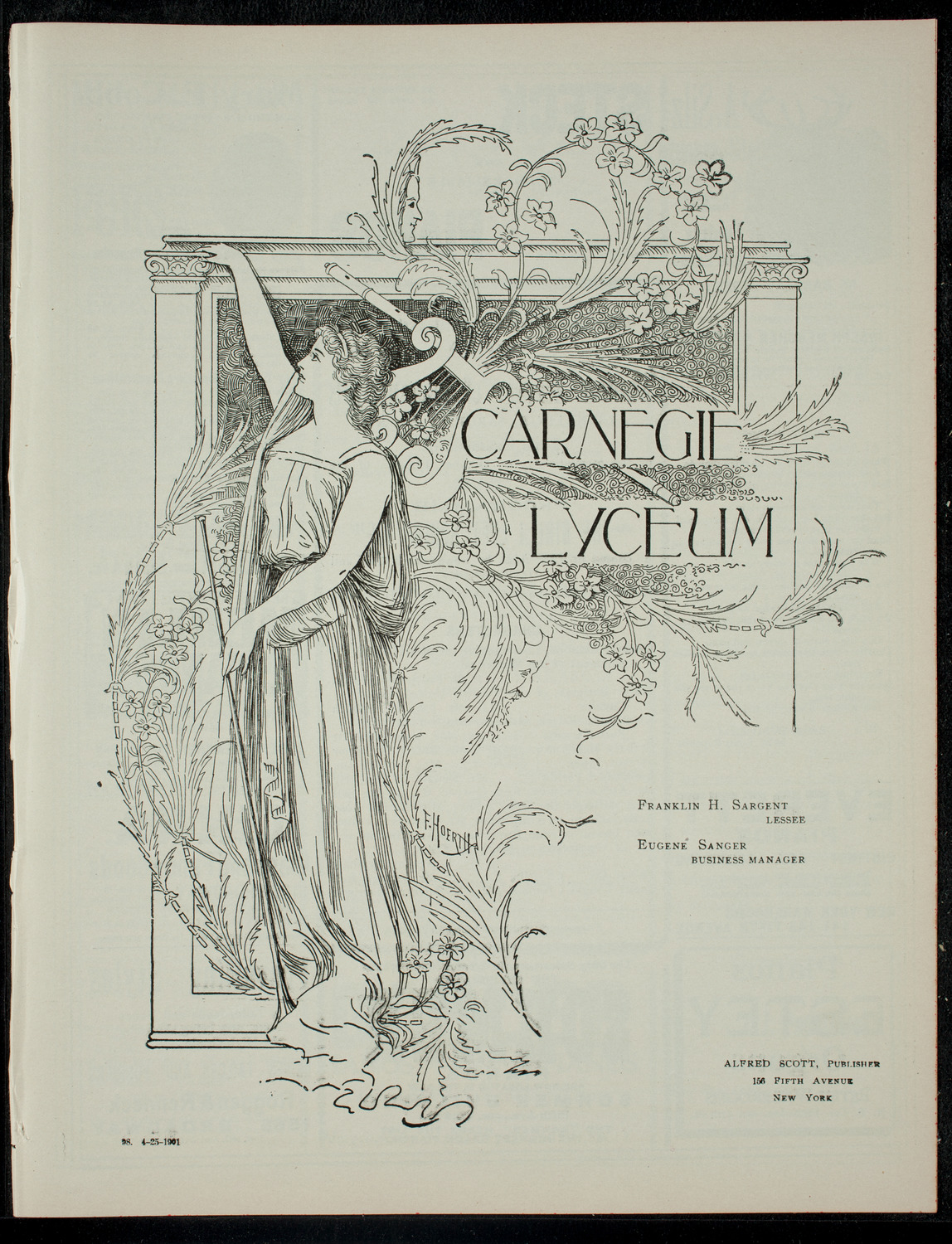 American Academy of Dramatic Arts Final Examination, April 25, 1901, program page 1