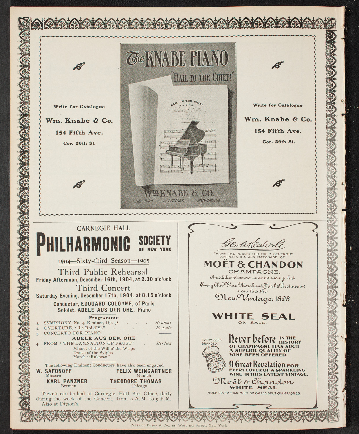 New York Philharmonic, December 2, 1904, program page 12