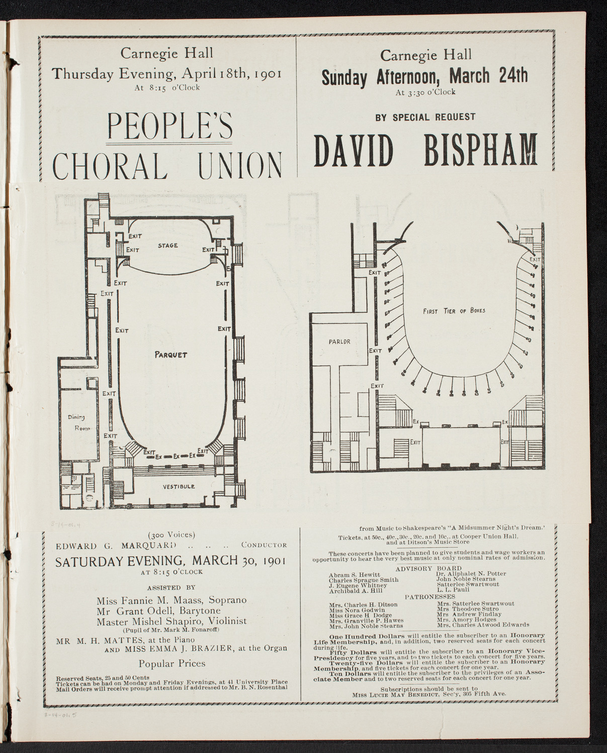 Musical Art Society of New York, March 14, 1901, program page 7