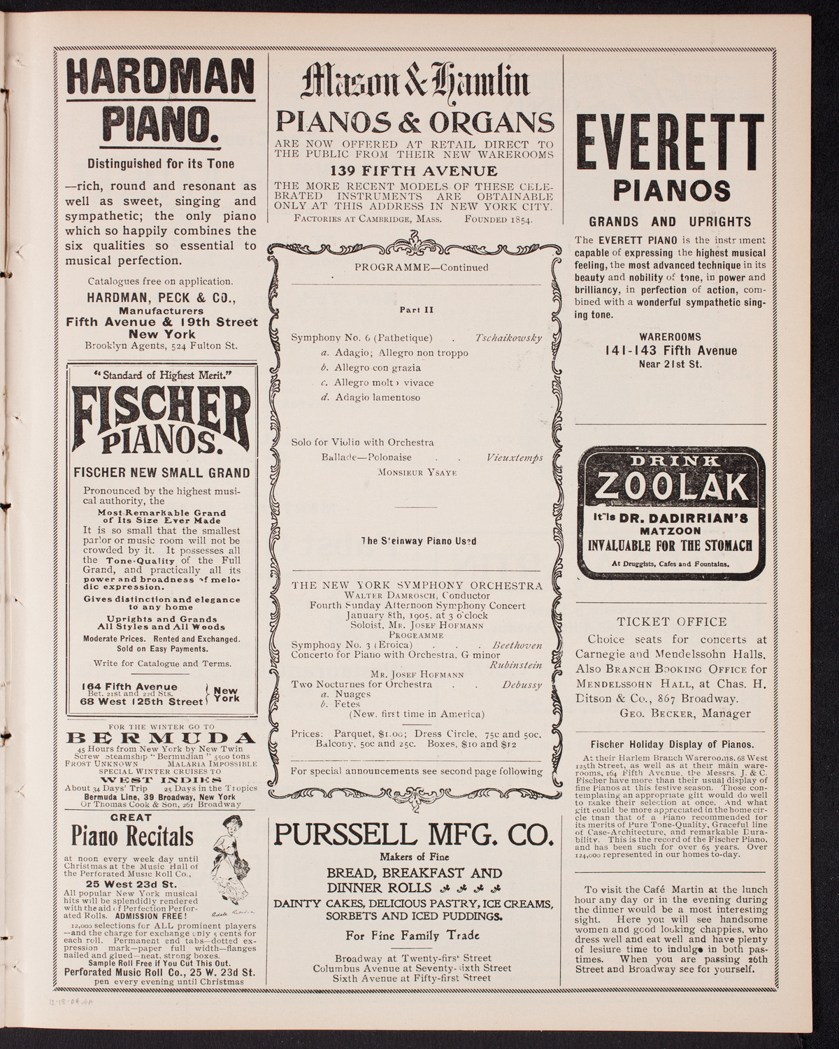 New York Symphony Orchestra, December 18, 1904, program page 7