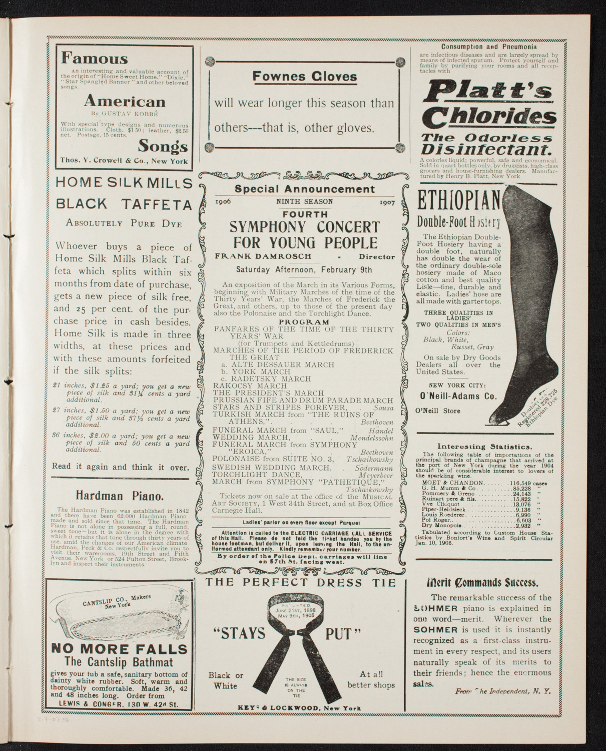 Russian Symphony Society of New York, February 7, 1907, program page 9