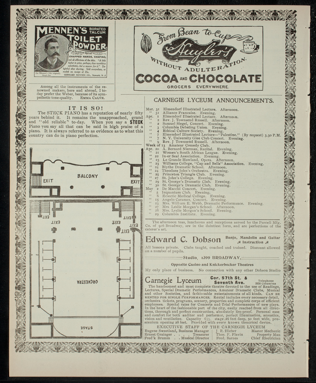 Elmendorf Lecture: Sicily and Capri, March 31, 1903, program page 4