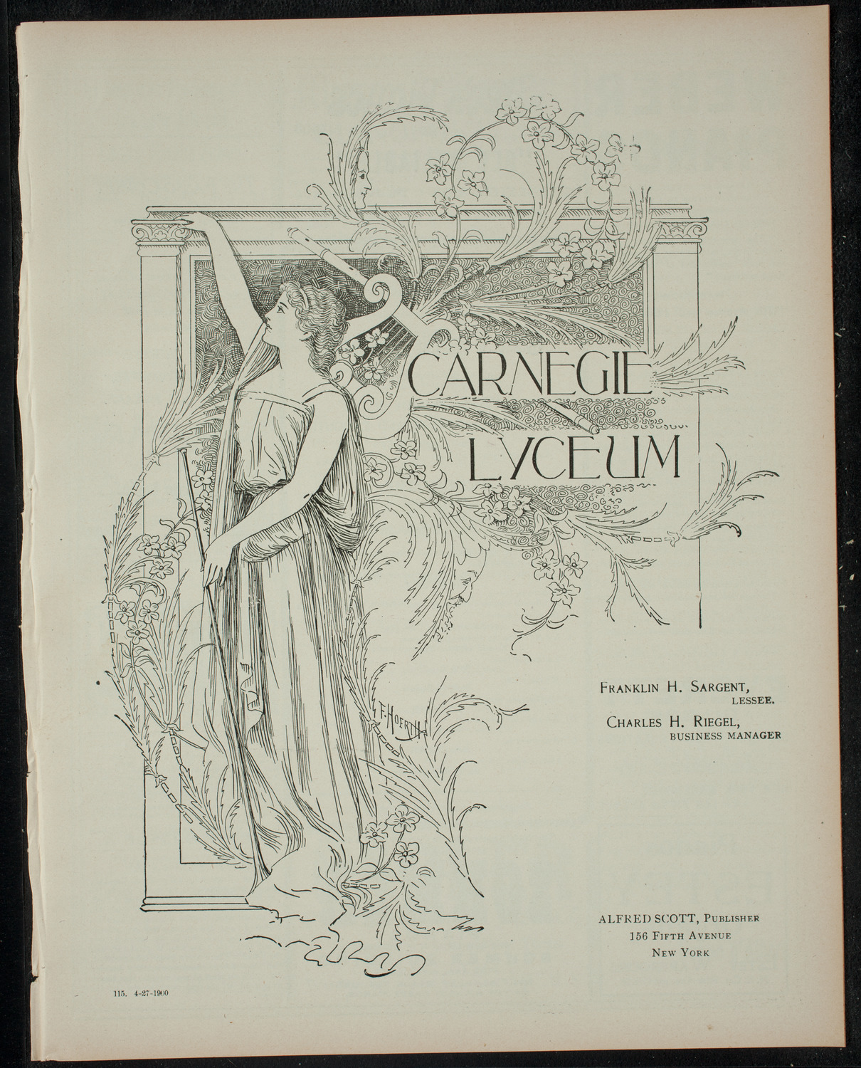 Grand Vaudeville Performance Given by Students of Arnetta Wood School of Vaudeville and Elocution, April 27, 1900, program page 1