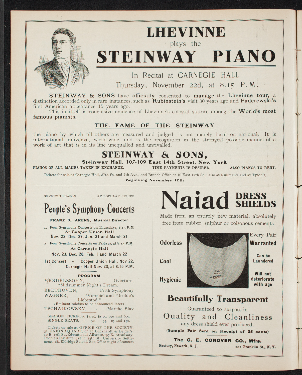 Boston Symphony Orchestra, November 8, 1906, program page 4