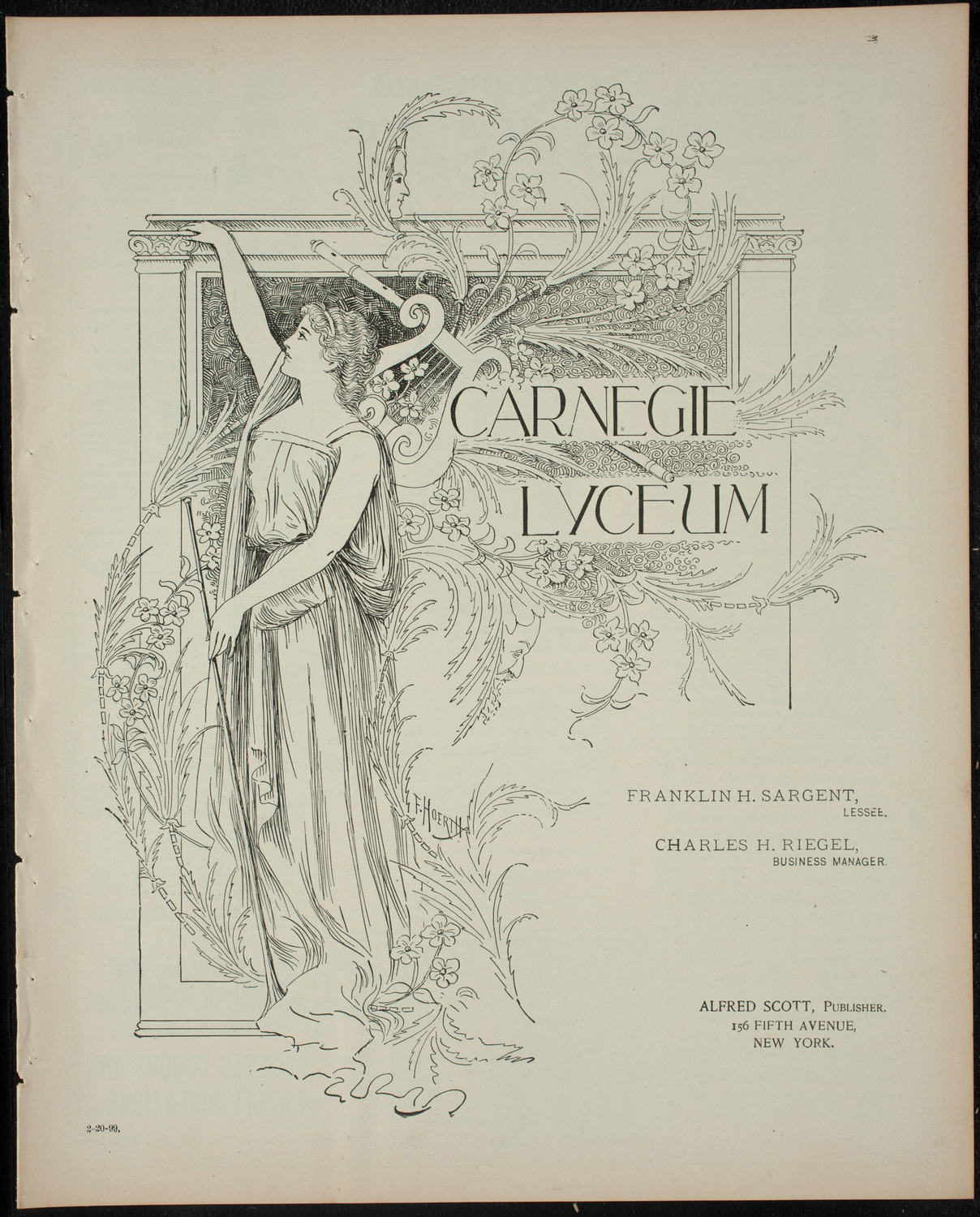 Stevens Institute of Technology Glee, Banjo and Mandolin Clubs, February 20, 1899, program page 1