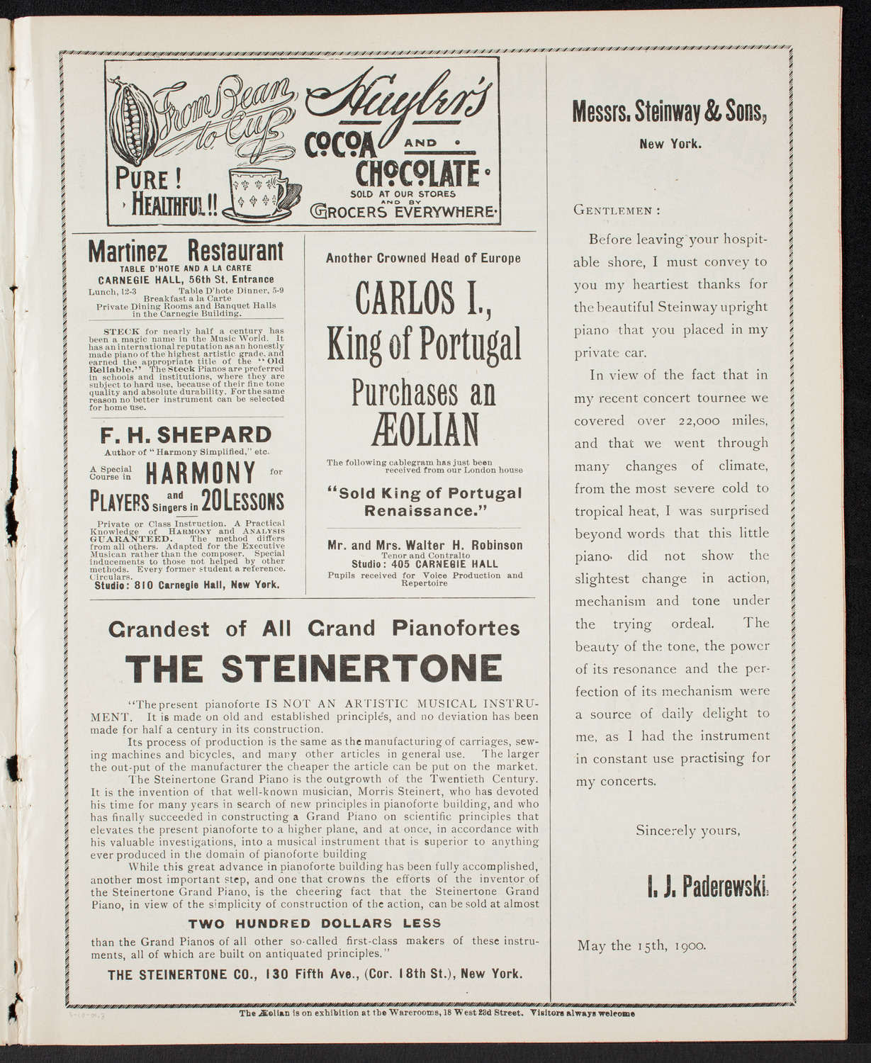 Leipzig Philharmonic Orchestra, March 10, 1901, program page 5