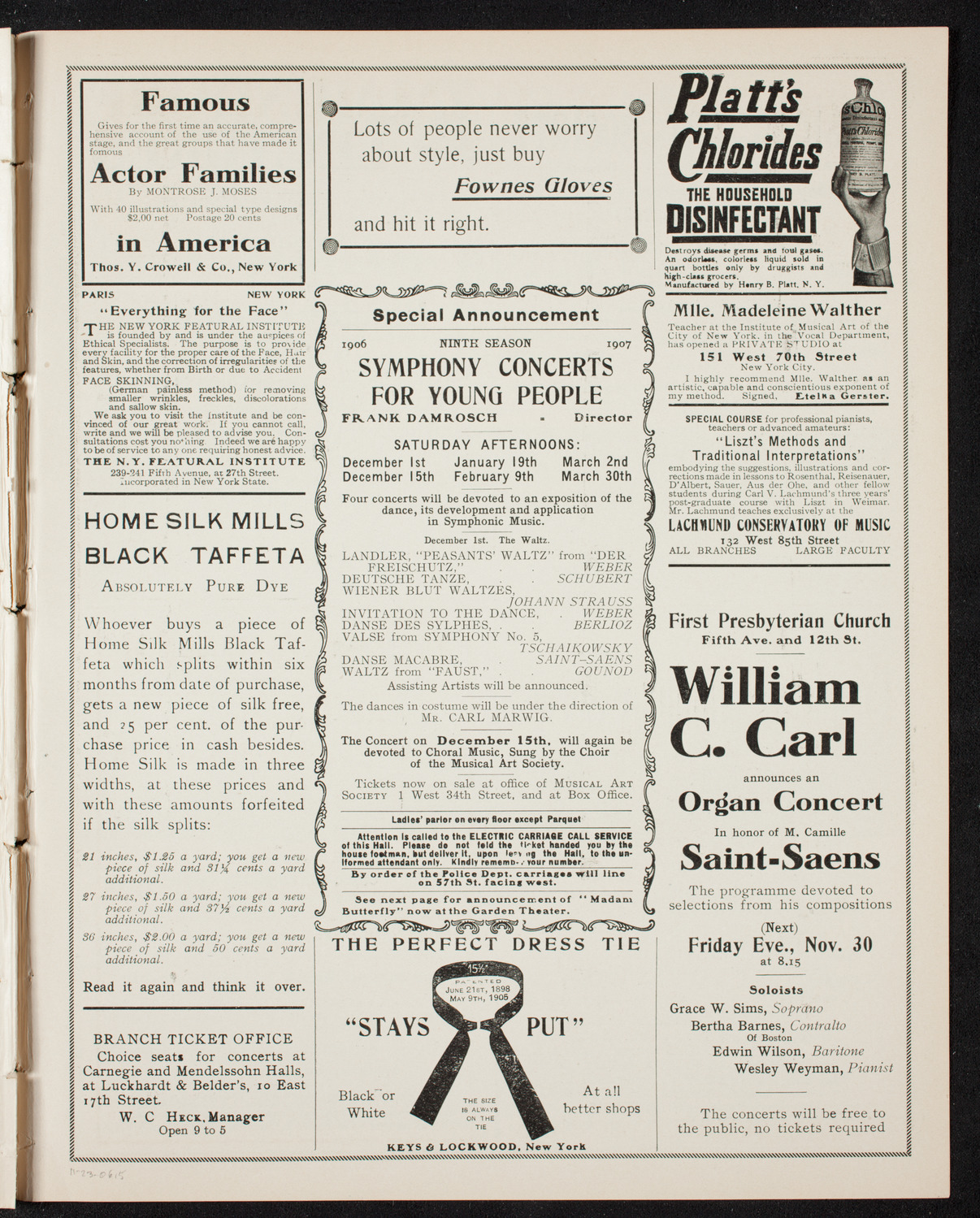 People's Symphony Concert, November 23, 1906, program page 9