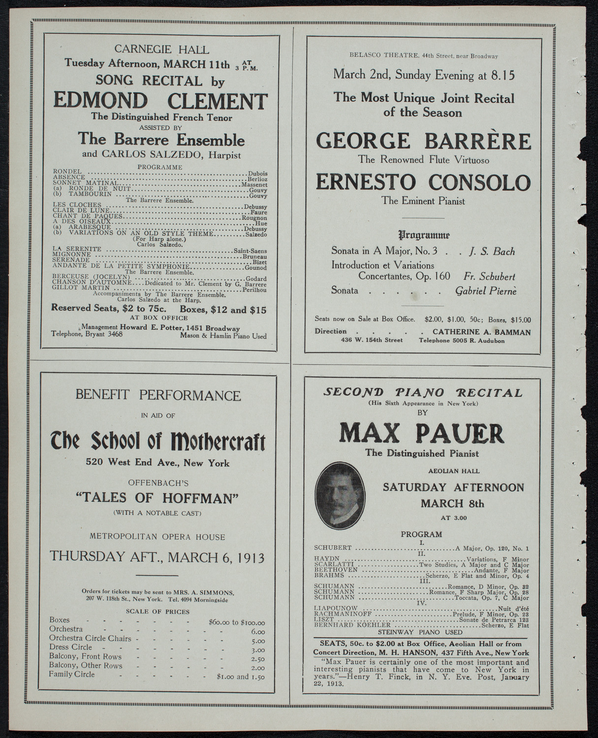 New York Philharmonic, February 28, 1913, program page 10