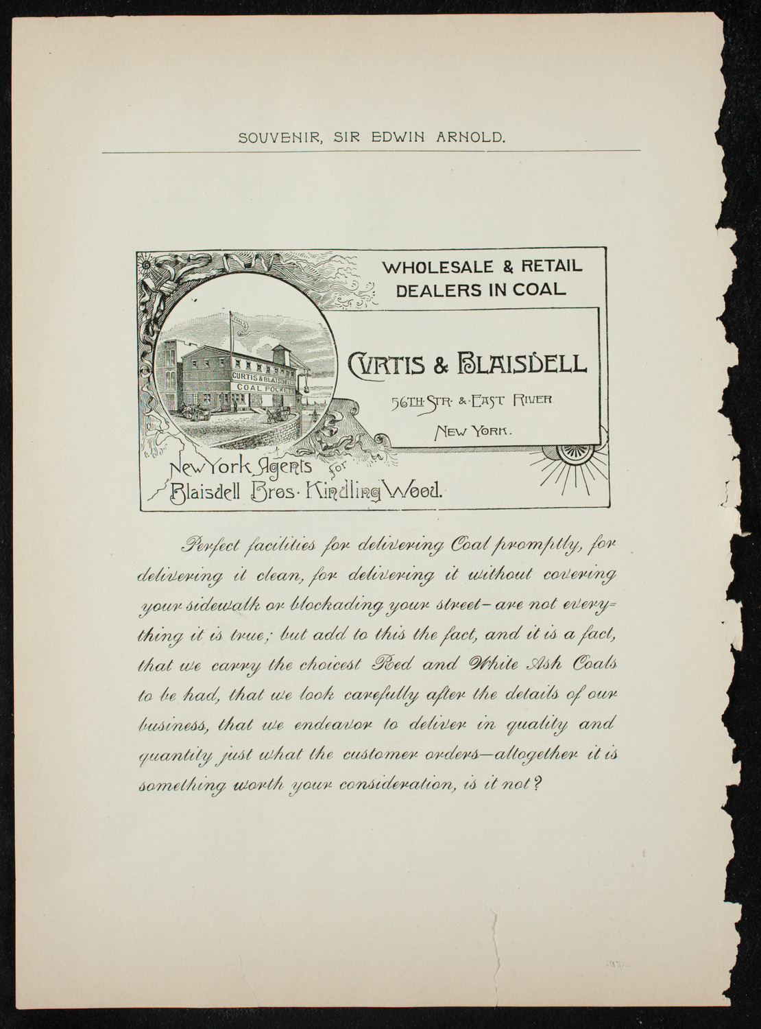 Lecture by Sir Edwin Arnold, November 4, 1891, program page 6