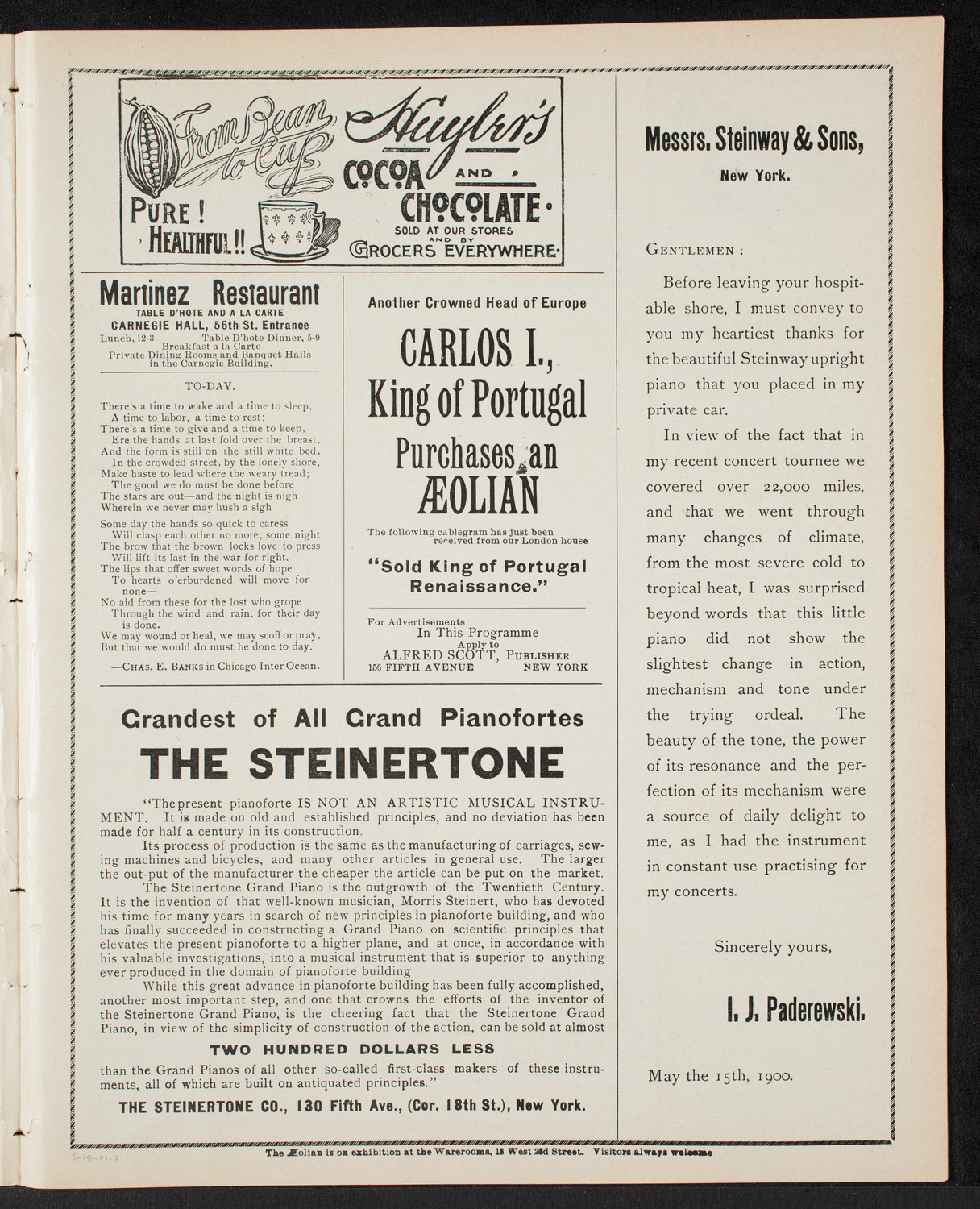 Concert by H.R. Humphries, May 18, 1901, program page 5