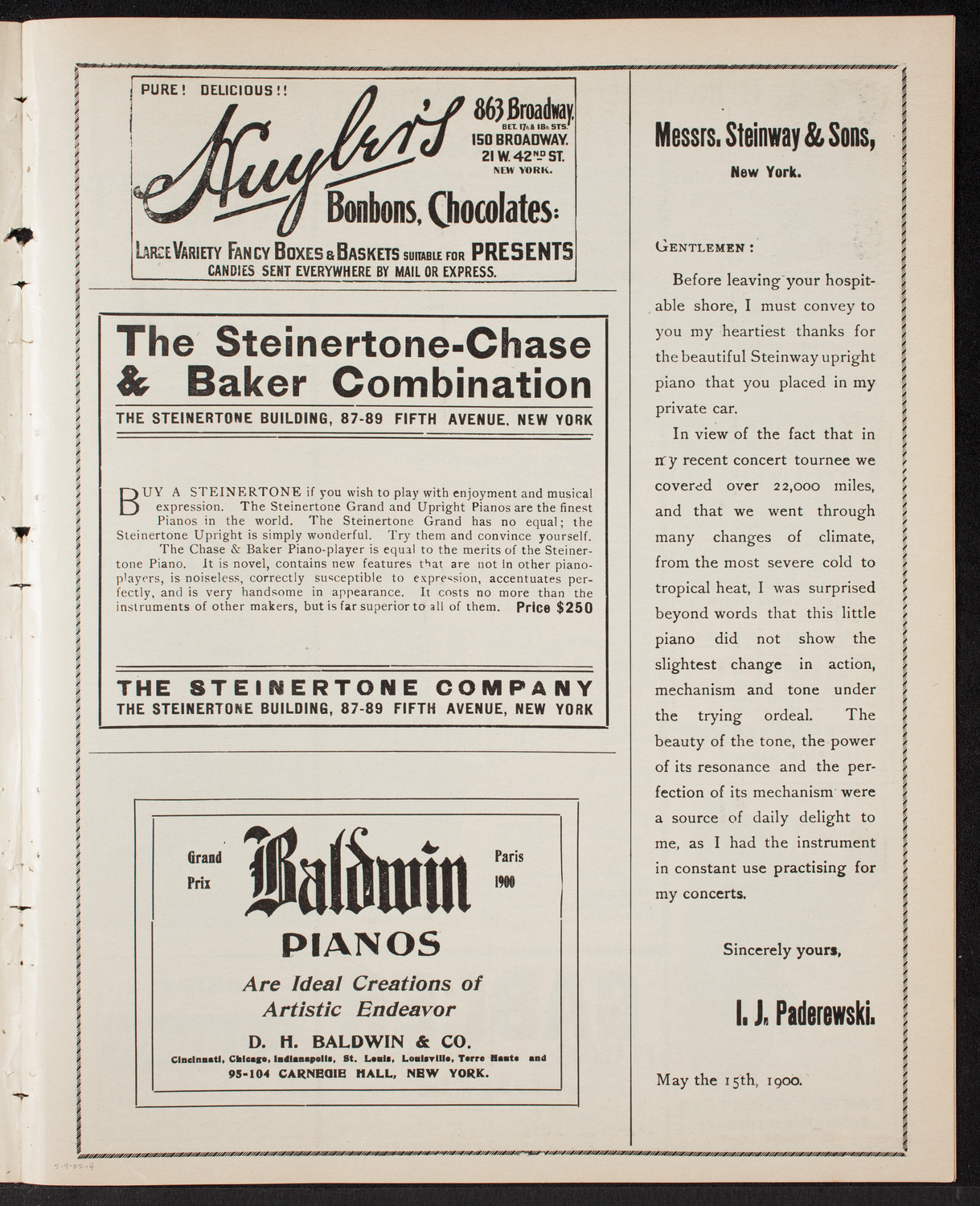 Amicitia Orchestral Club, May 9, 1902, program page 7