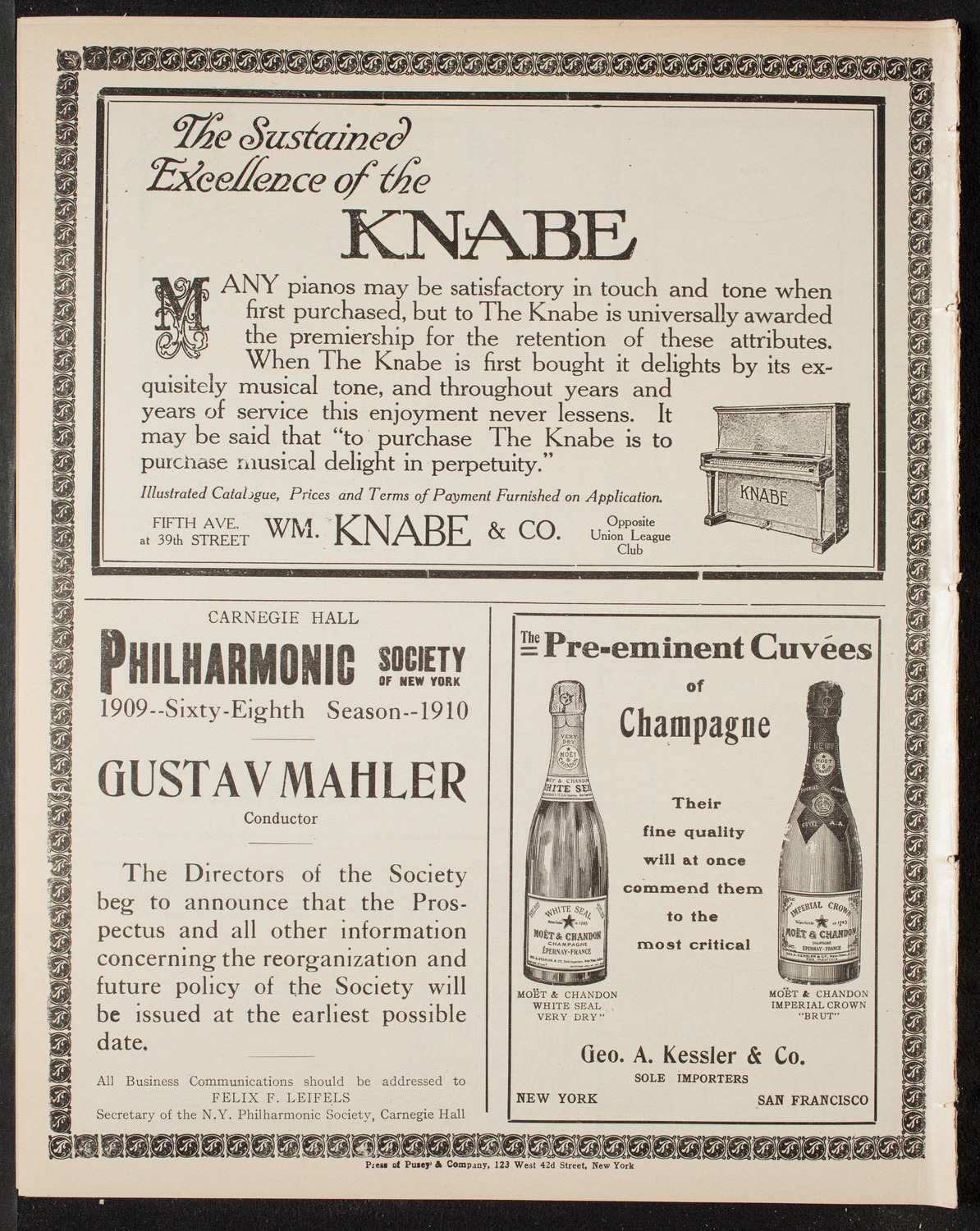 Testimonial Concert to Julian Walker, April 22, 1909, program page 12