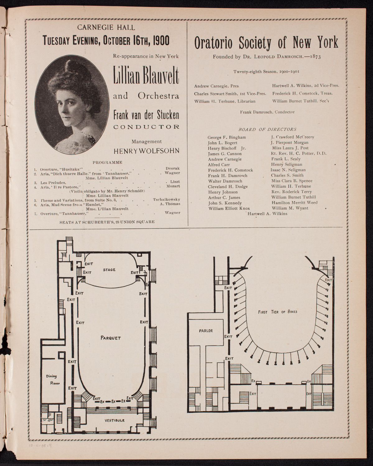 Ernestine Schumann-Heink, Mezzo-Soprano, and Leonora Jackson, Violin, October 11, 1900, program page 7