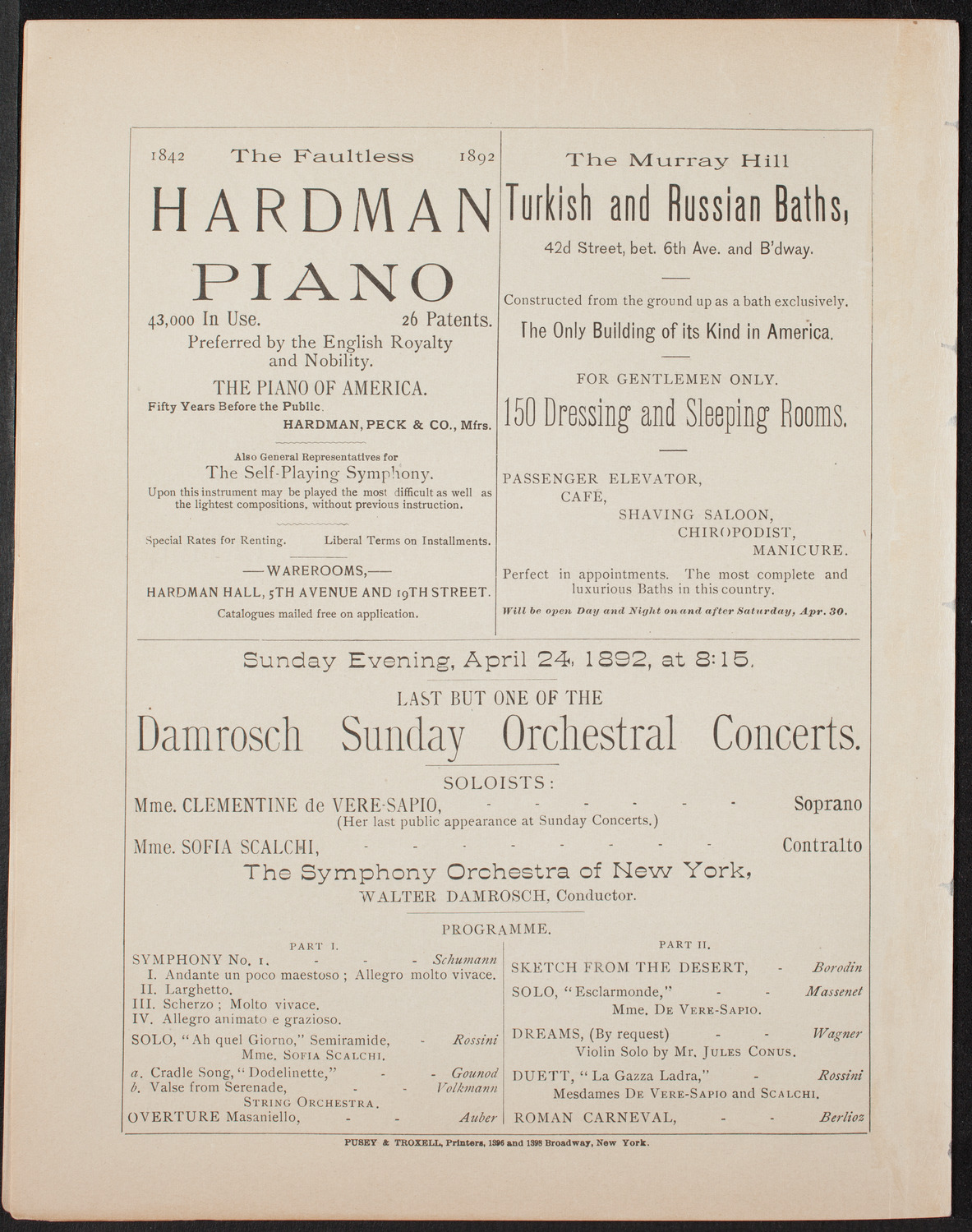 David Bimberg, April 20, 1892, program page 12