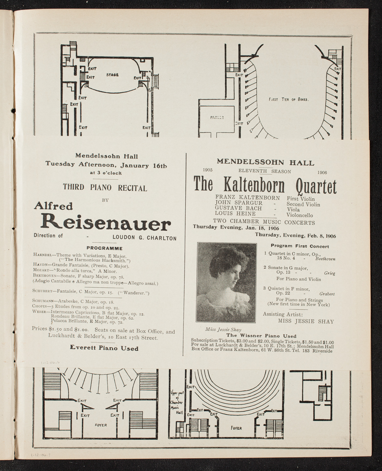 New York Philharmonic, January 12, 1906, program page 11
