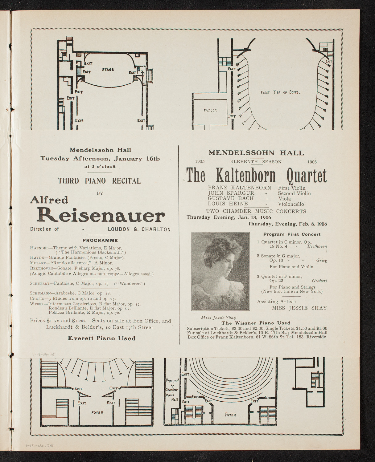New York Philharmonic, January 13, 1906, program page 11