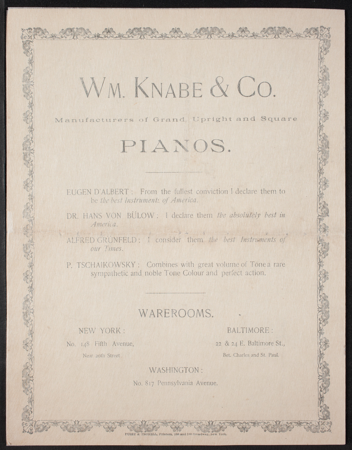 Damrosch Sunday Concert, February 12, 1893, program page 8