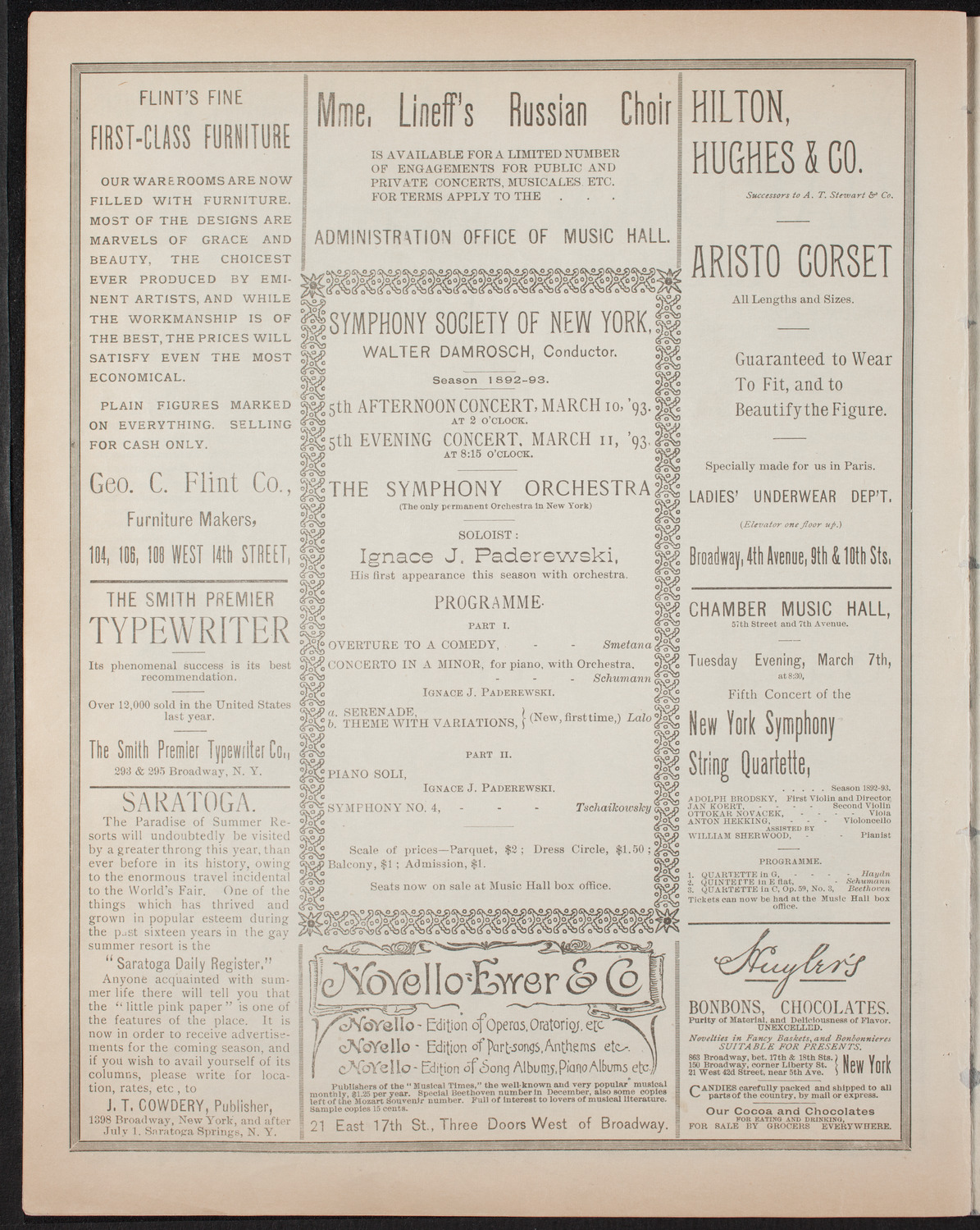 New York Symphony Orchestra: Grand Wagner Matinee, March 2, 1893, program page 6