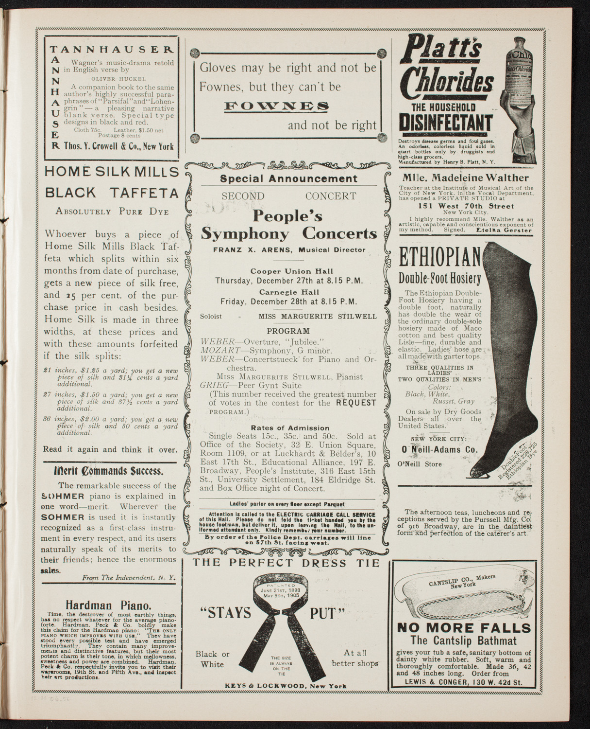New York Philharmonic, December 22, 1906, program page 9