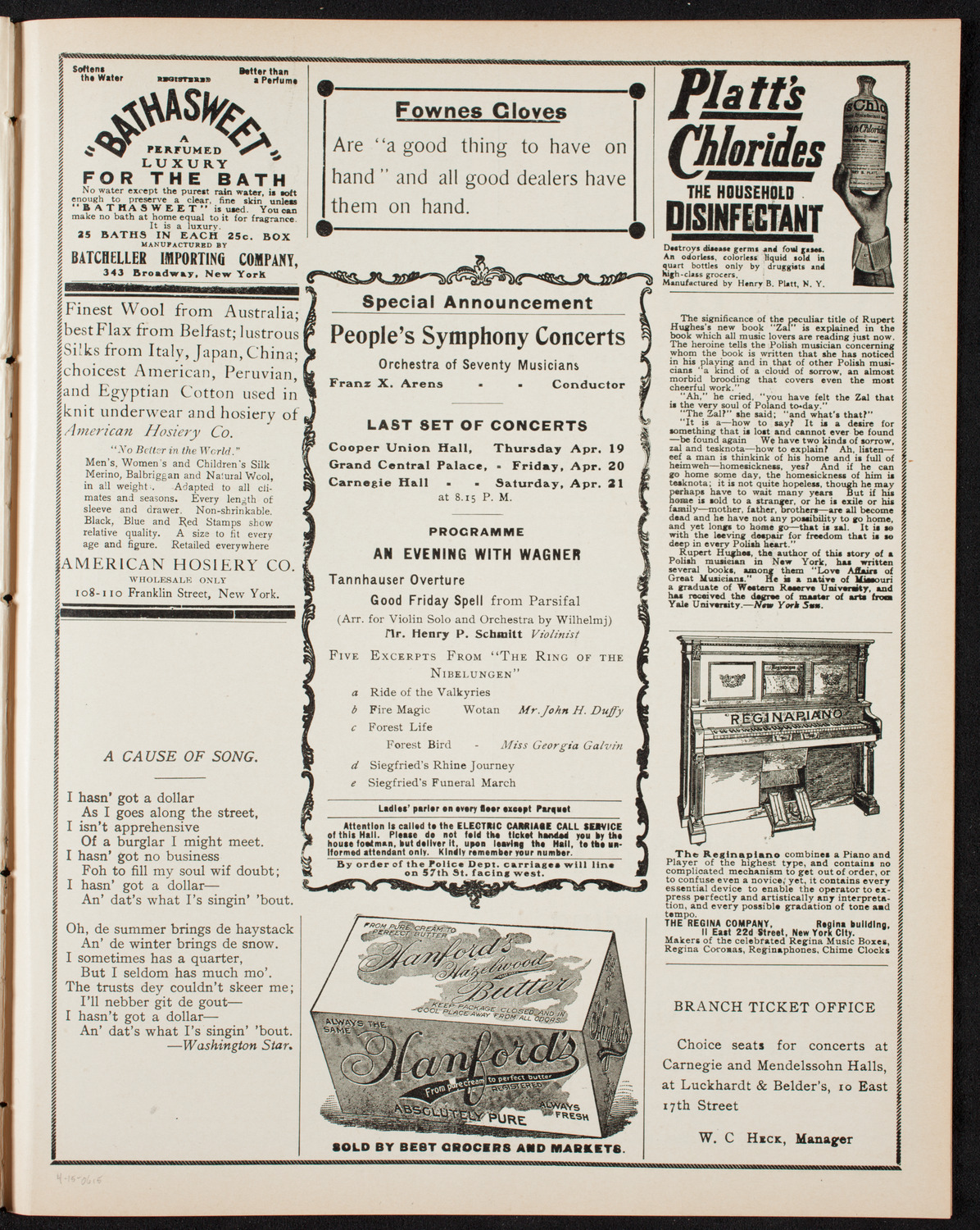 Gaelic Society: Feis Ceoil Agus Seanachas, April 15, 1906, program page 9