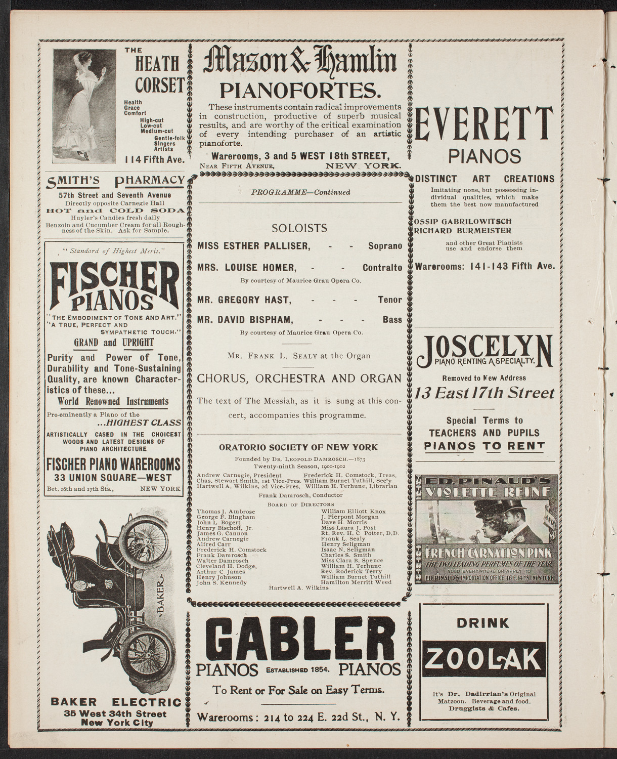 Oratorio Society of New York, December 28, 1901, program page 8
