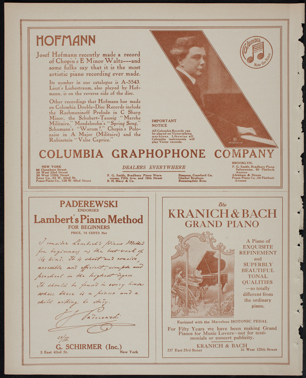 Frances Alda, Soprano, November 25, 1913, program page 6