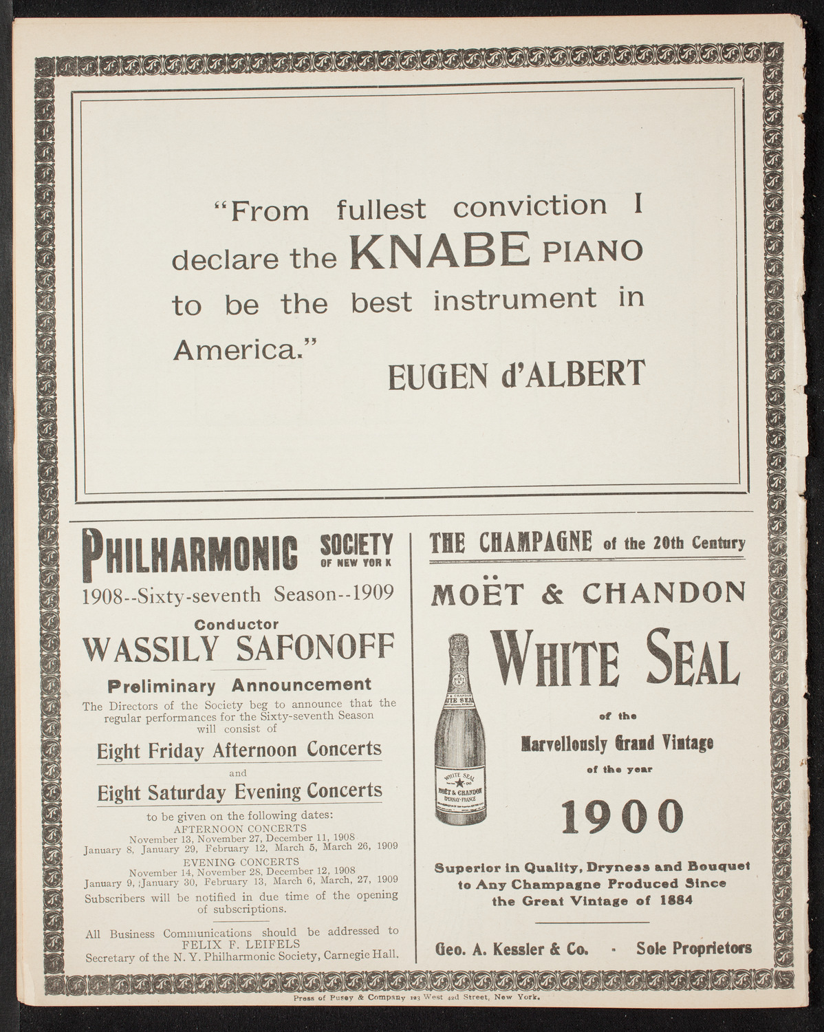 Cantors Association of New York, March 29, 1908, program page 12