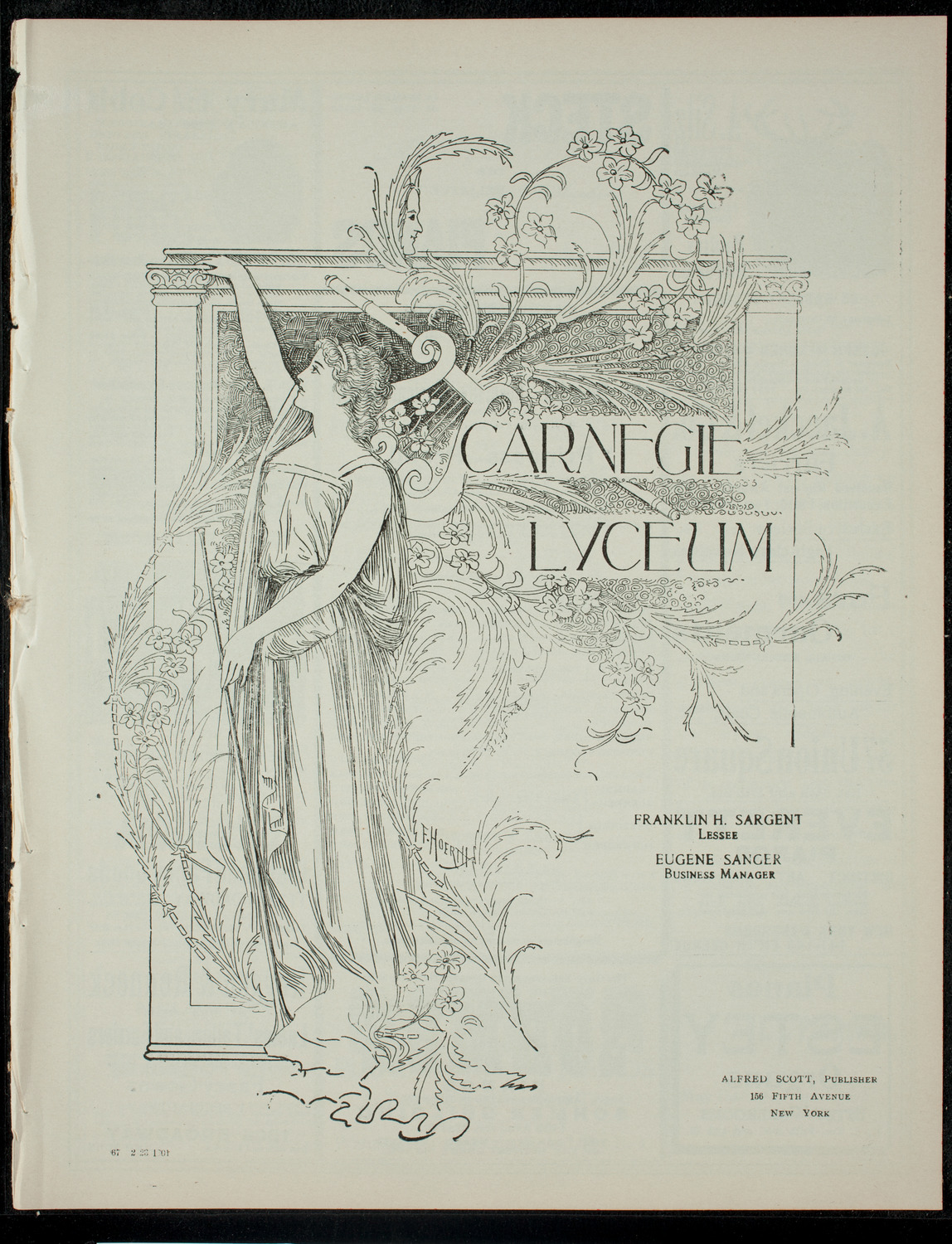 The Columbia University Musical Society, February 23, 1901, program page 1