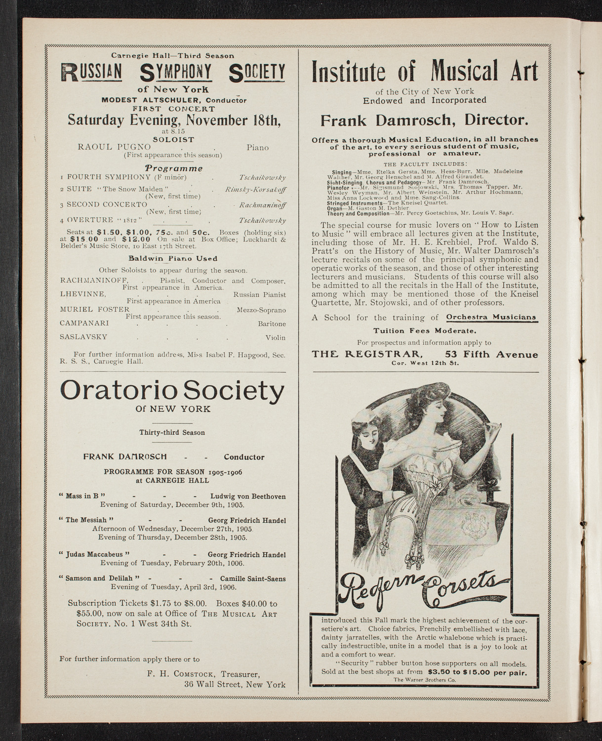 New York Symphony Orchestra, November 14, 1905, program page 2