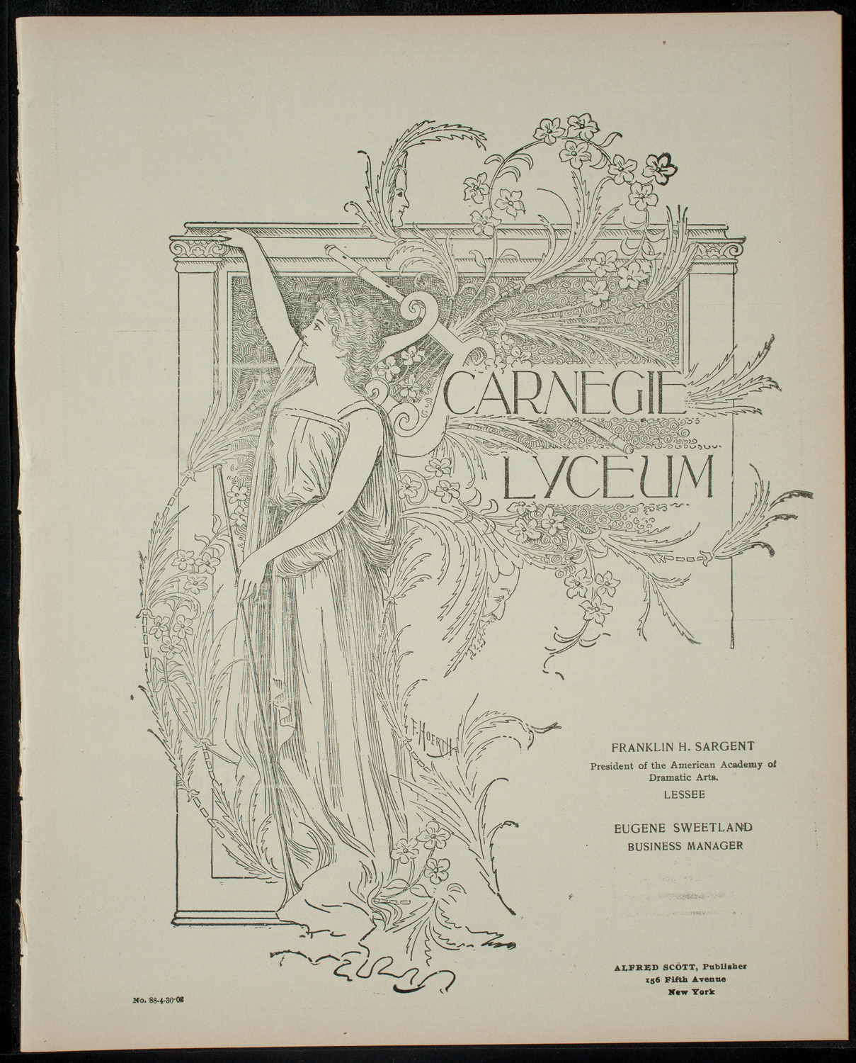 American Academy of the Dramatic Arts Private Dress Rehearsal, April 30, 1902, program page 1