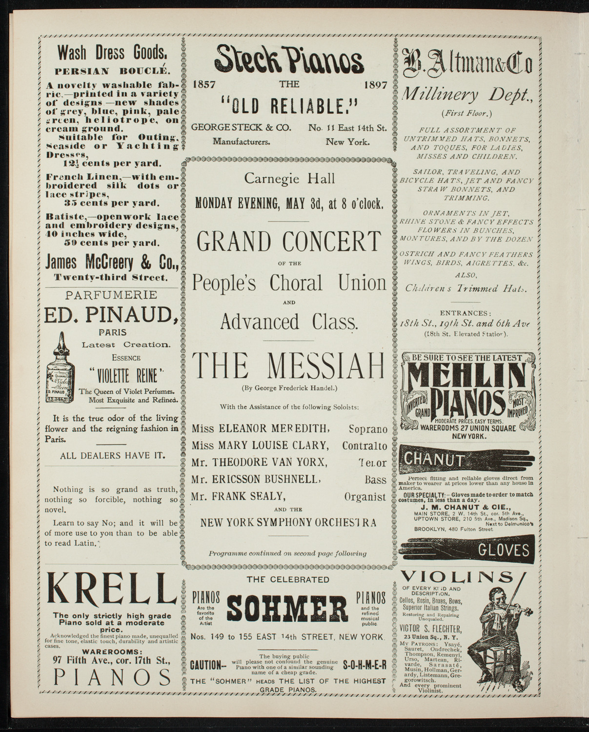 People's Choral Union and Advanced Class, May 3, 1897, program page 4