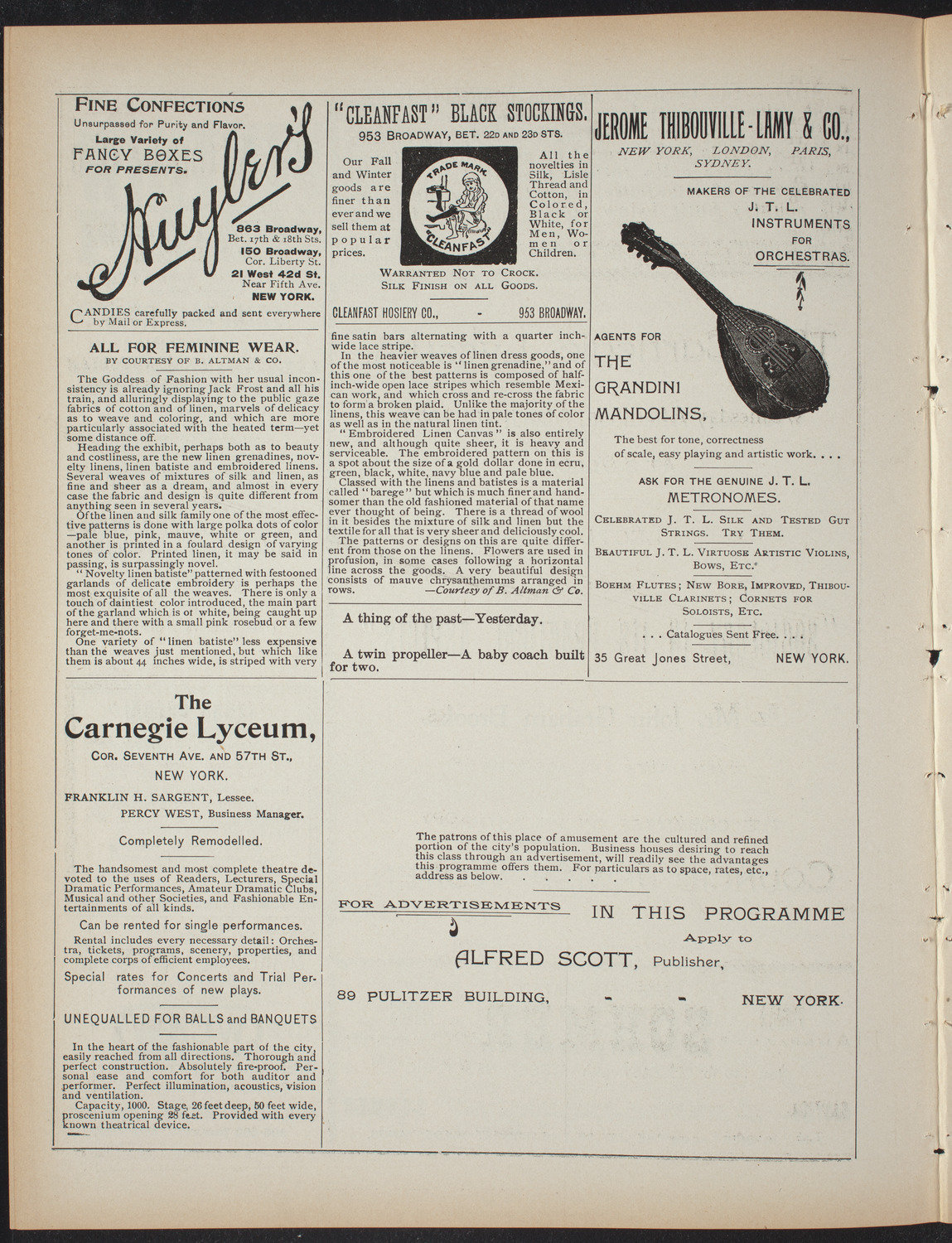 Lecture Series: Sociology in its Practical Aspects, March 10, 1897, program page 4