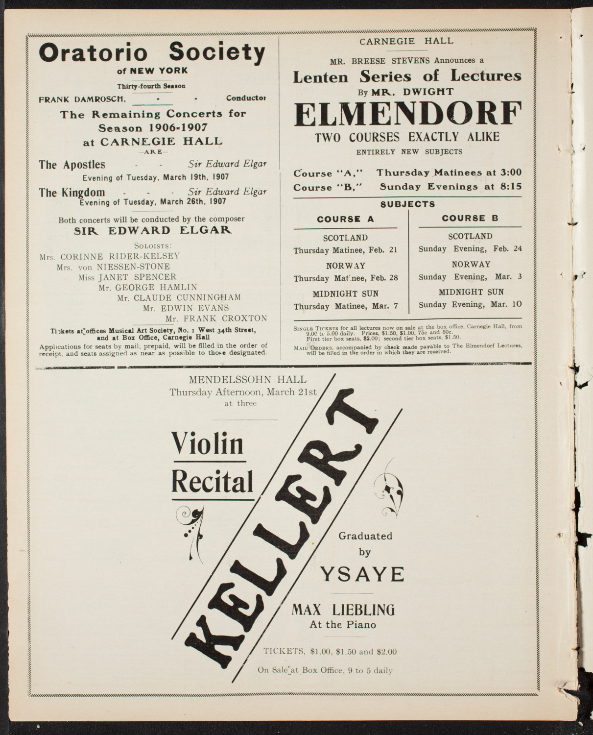 Volpe Symphony Society of New York, March 3, 1907, program page 10