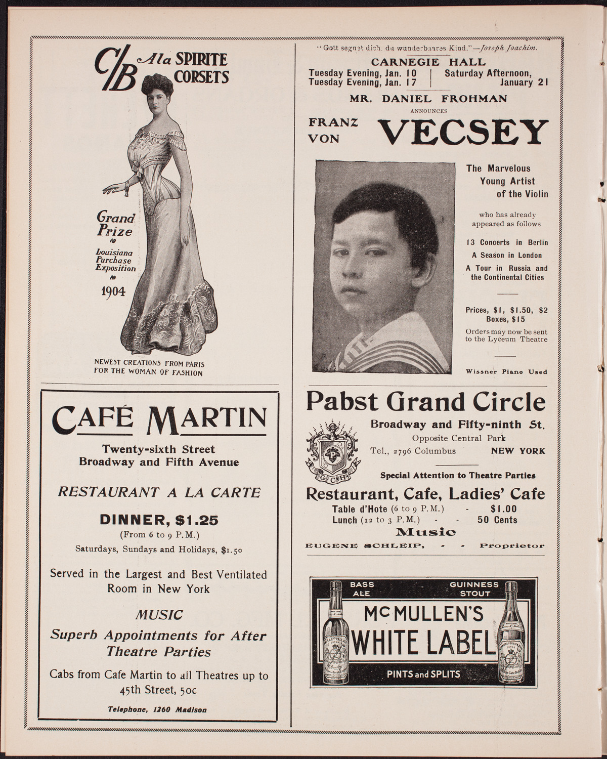 Oratorio Society of New York, December 30, 1904, program page 8