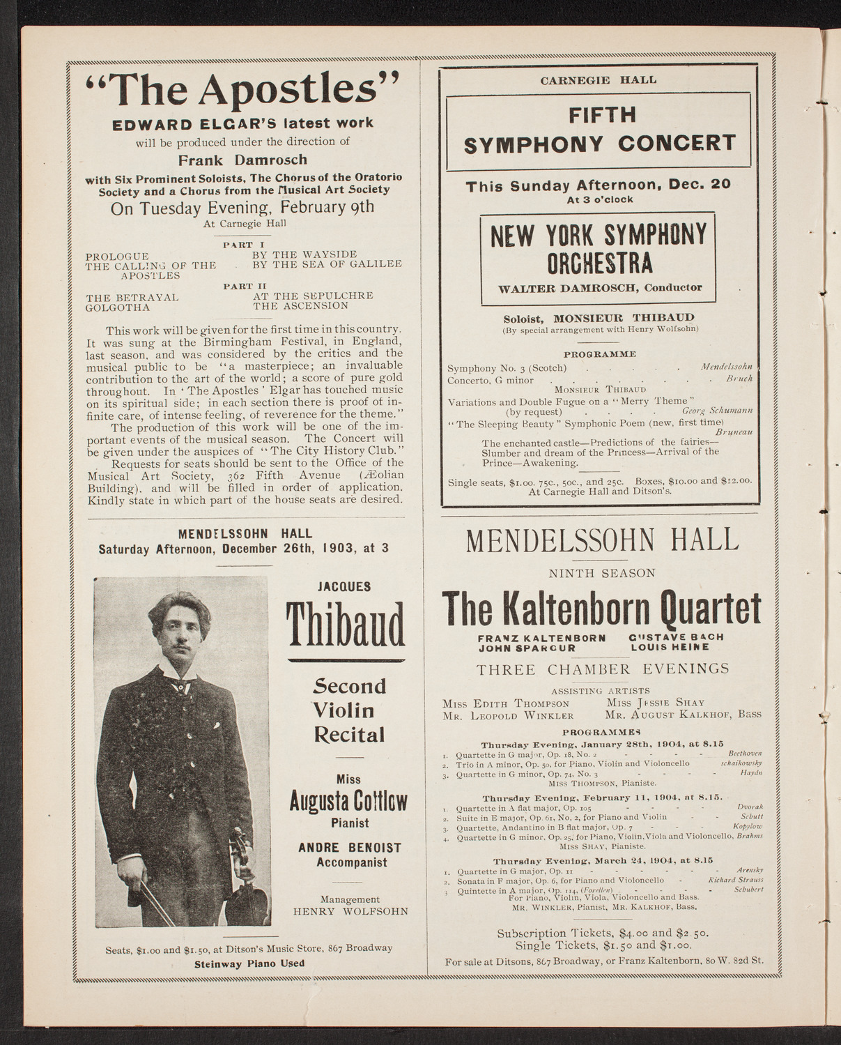 New York Philharmonic, December 19, 1903, program page 8