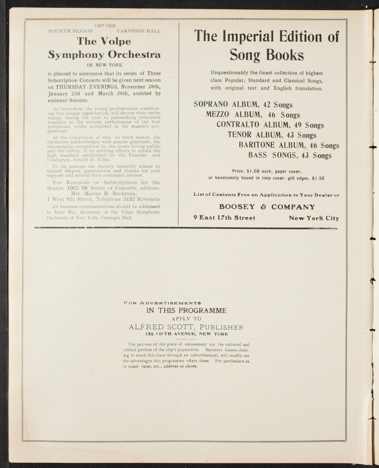 Young Men's Symphony Orchestra of New York, April 28, 1907, program page 10