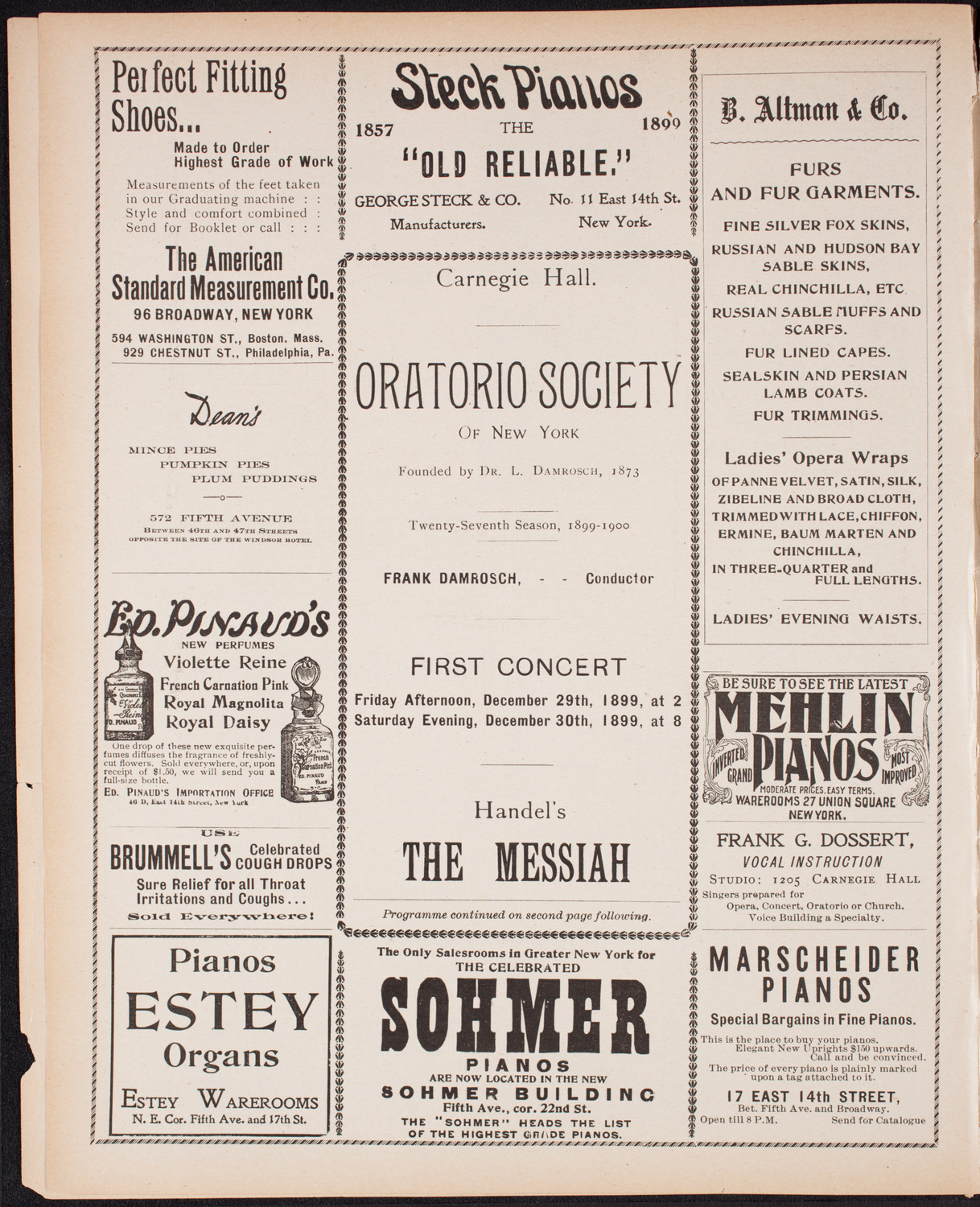 Oratorio Society of New York, December 29, 1899, program page 4