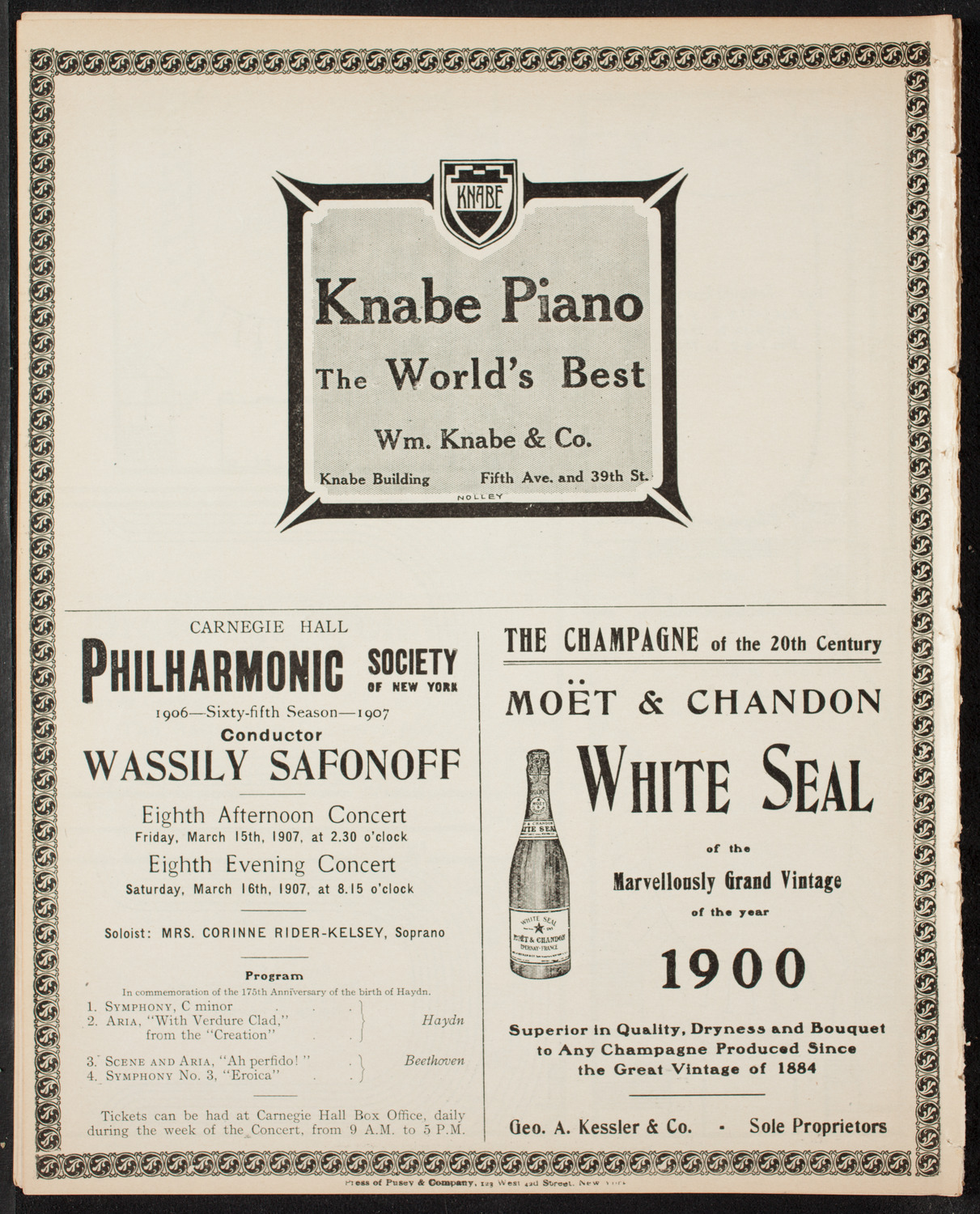 New York Philharmonic, March 1, 1907, program page 14