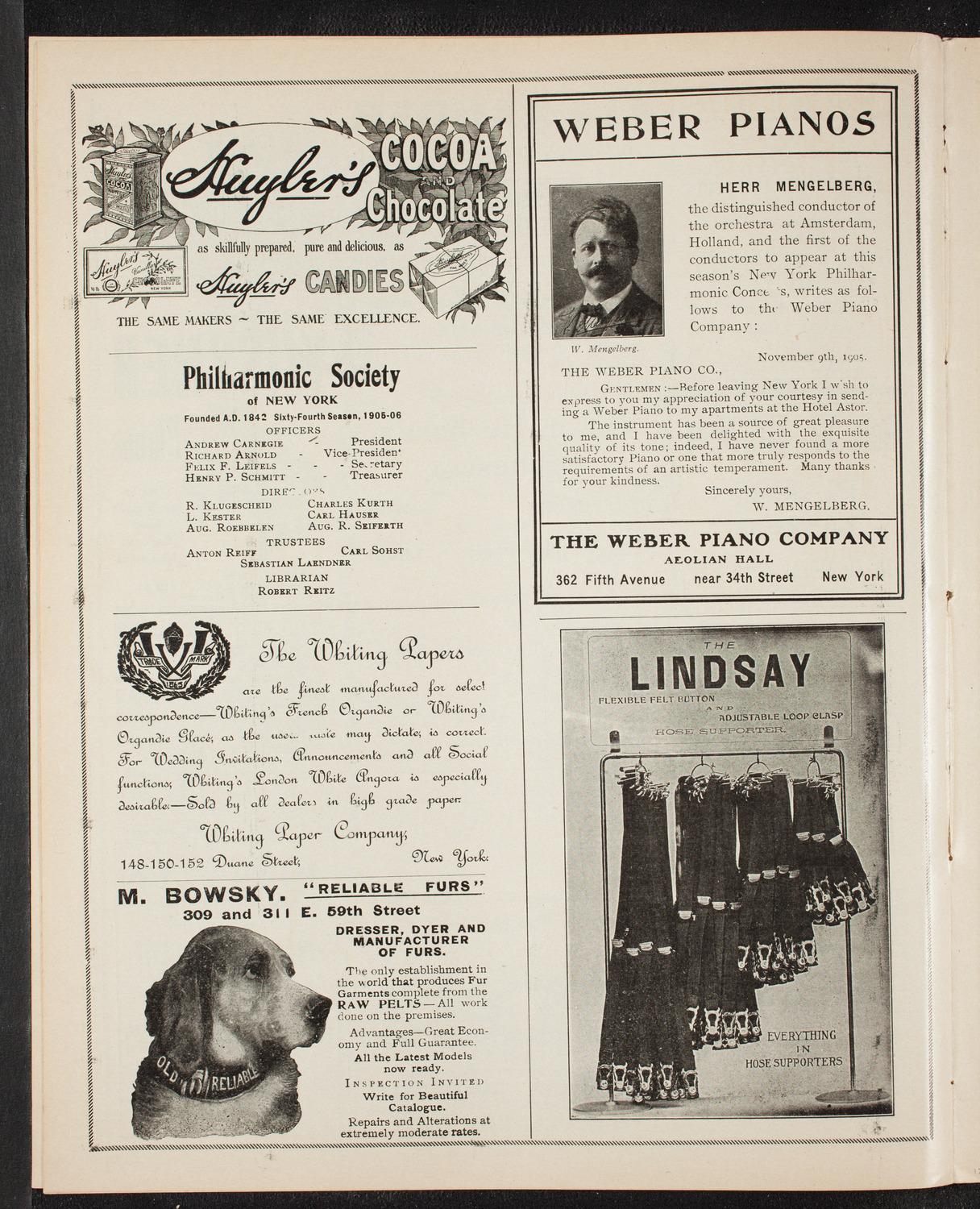 Victor Herbert's Orchestra, December 31, 1905, program page 6