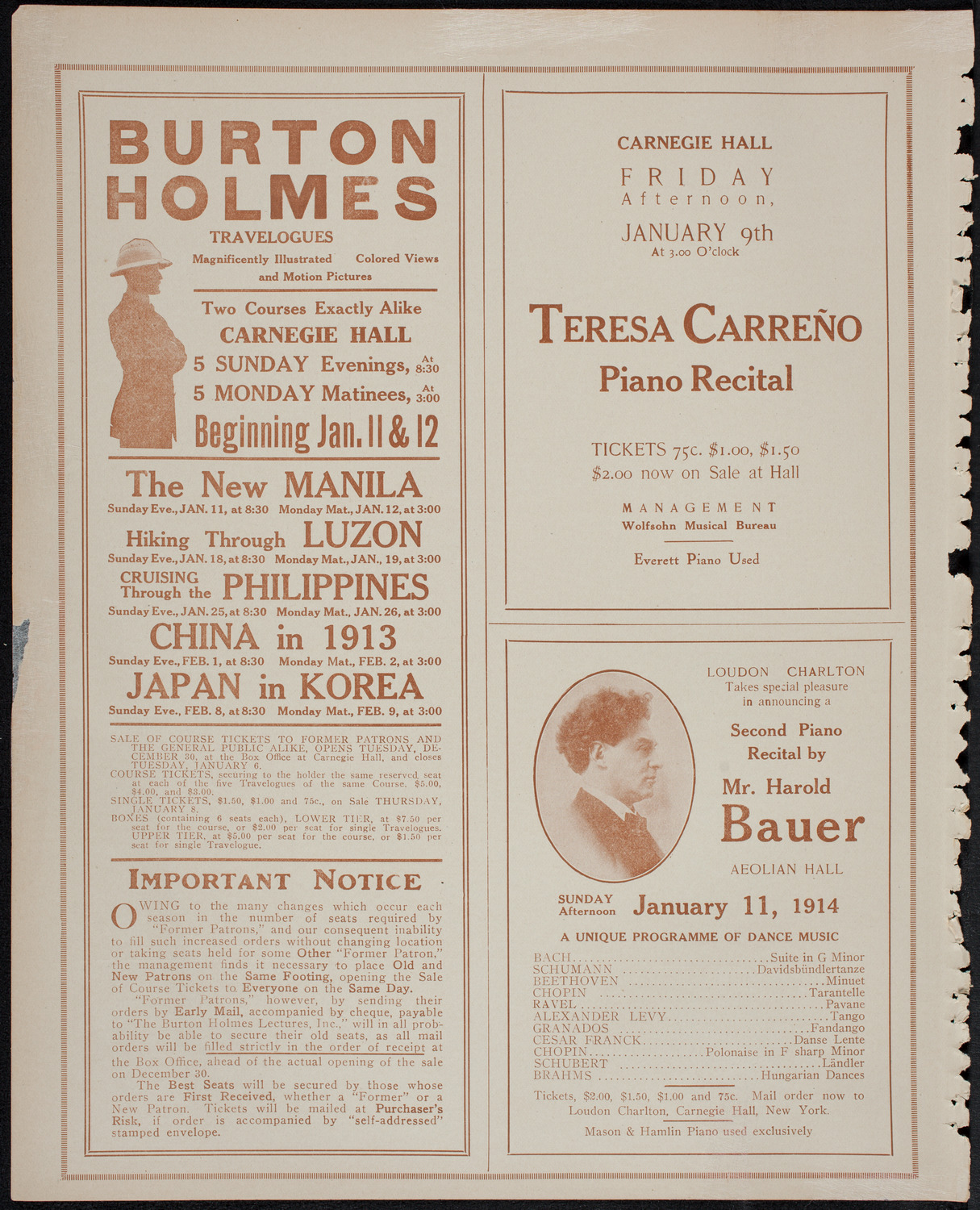 Lecture by Dean C. Worcester, December 30, 1913, program page 10