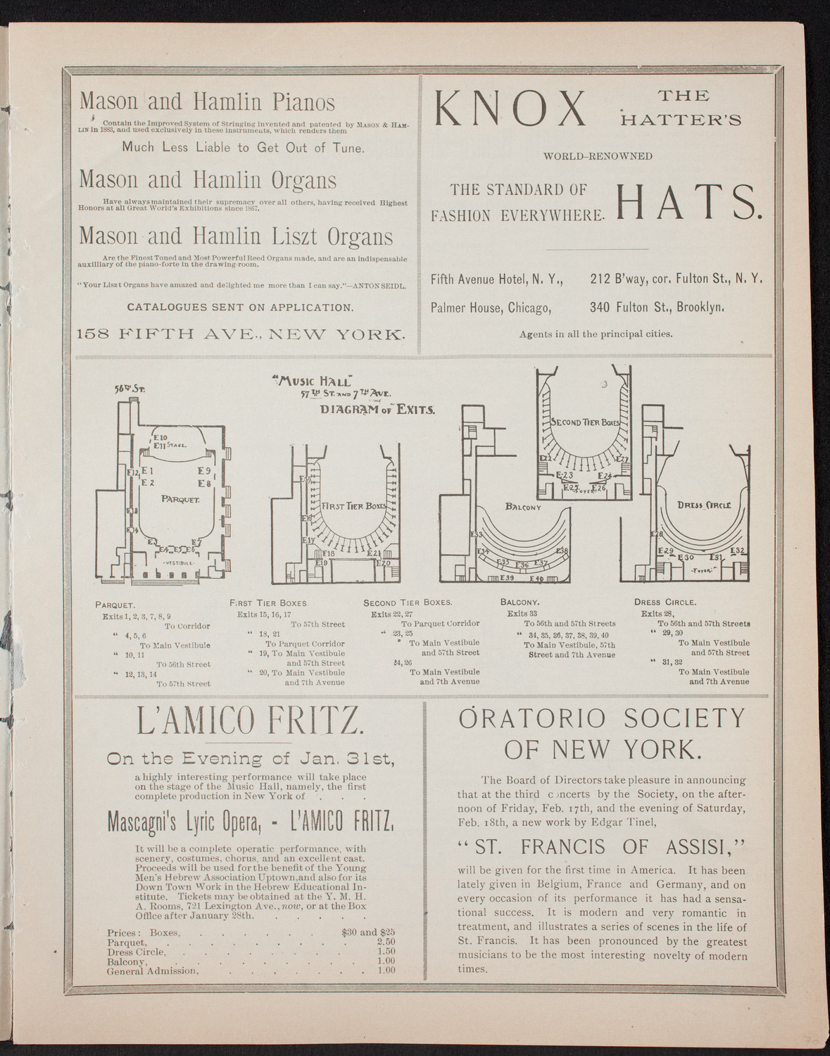 Damrosch Sunday Concert, January 8, 1893, program page 3
