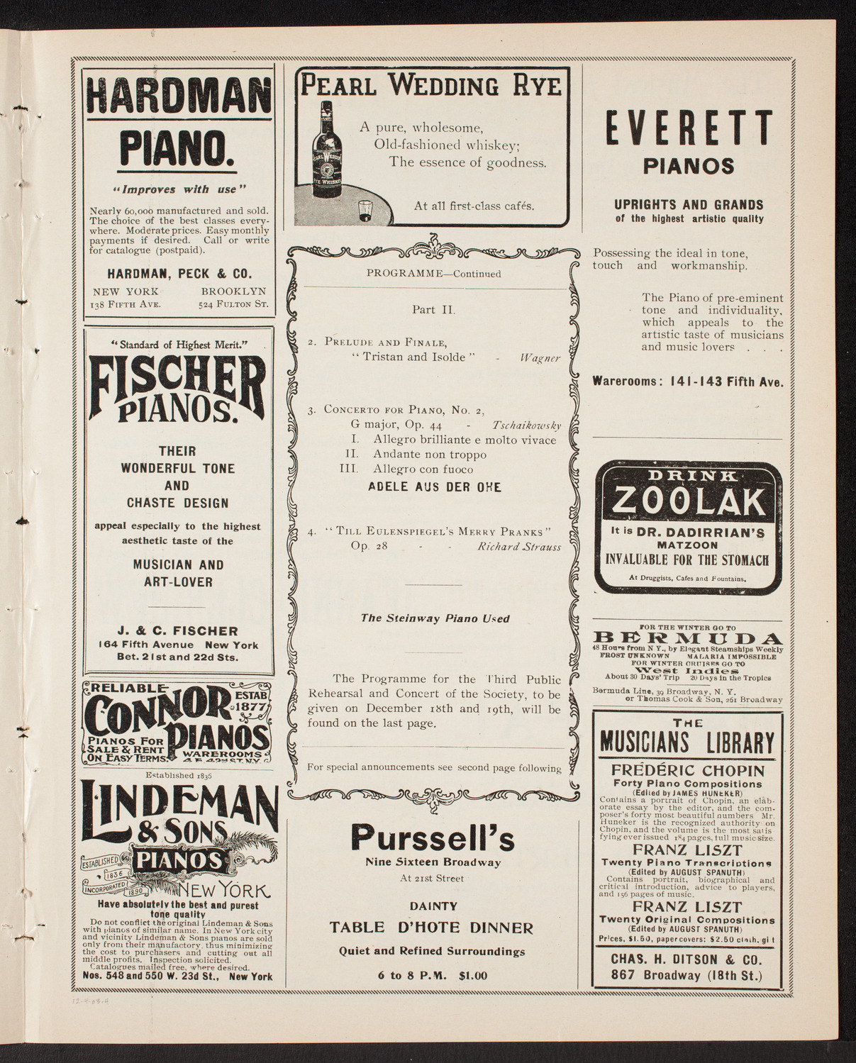 New York Philharmonic, December 4, 1903, program page 7