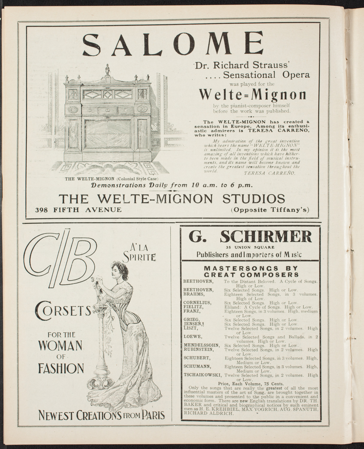 New York Symphony Orchestra, March 9, 1907, program page 8