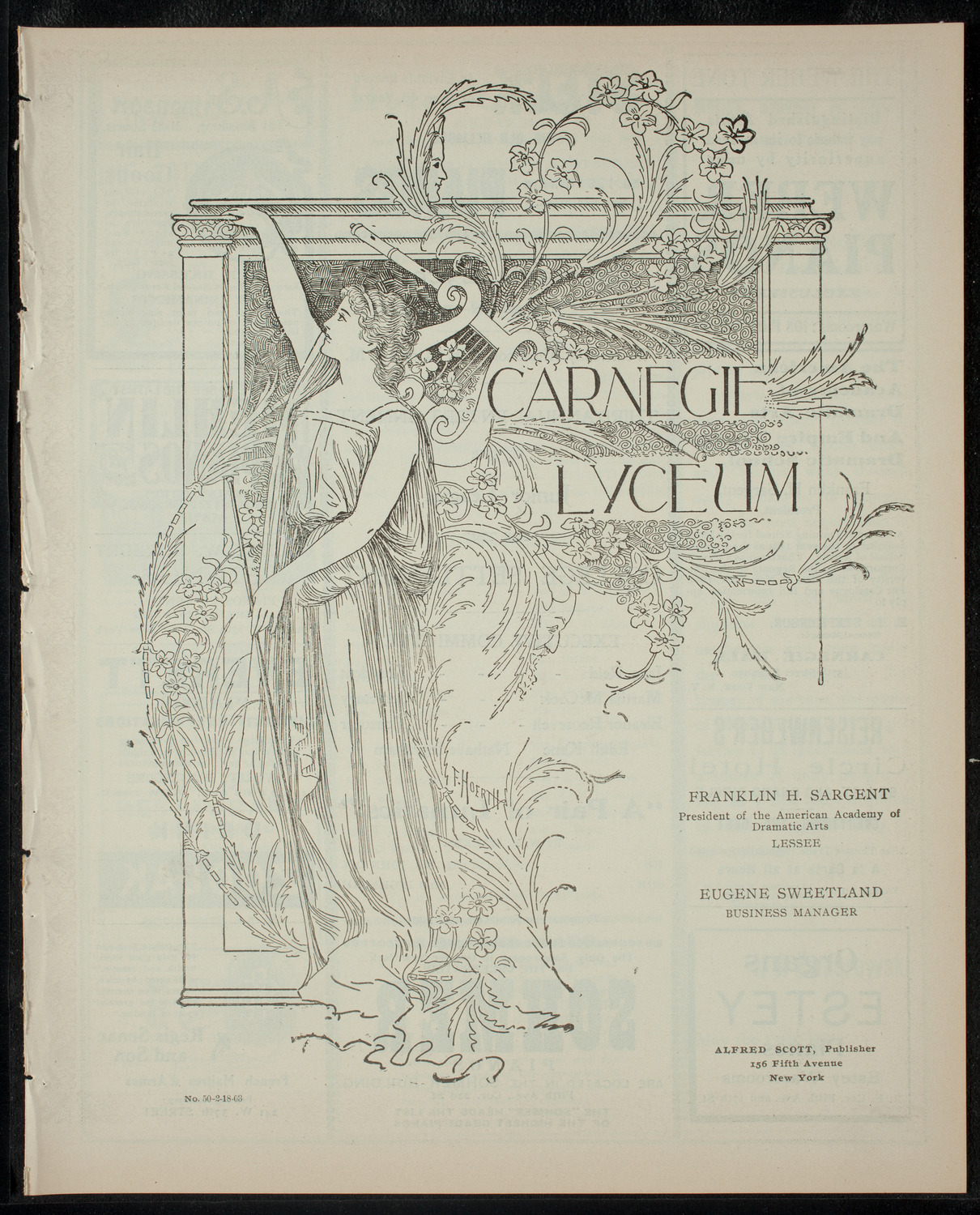 Third Annual Entertainment of the Junior League for the College Settlement, February 18, 1903, program page 1