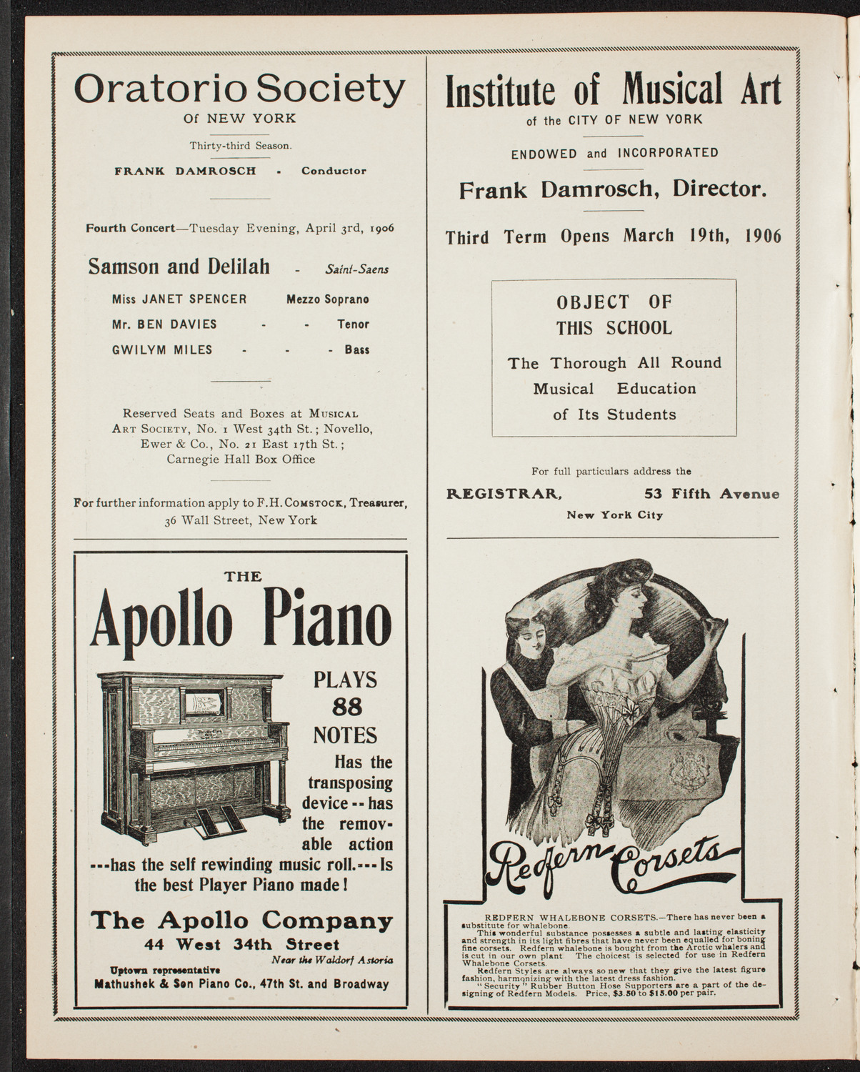 Elmendorf Lecture: Northern Italy, March 19, 1906, program page 2