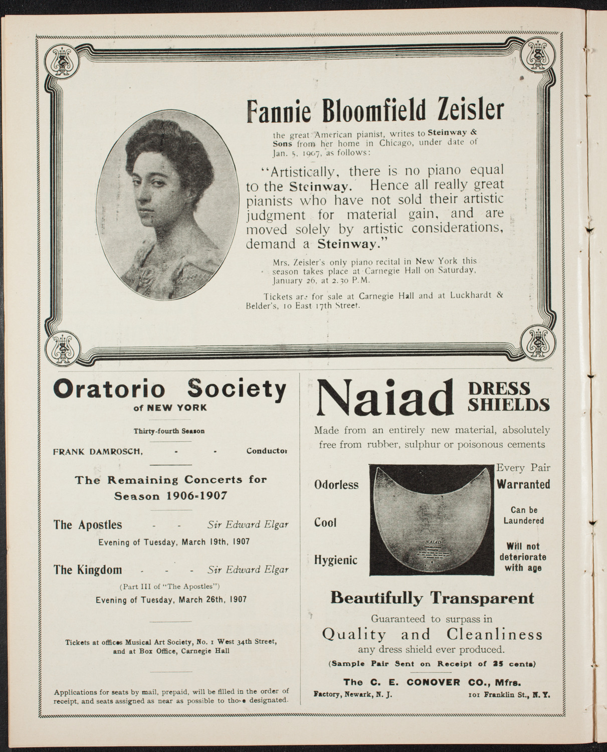 New York Symphony Orchestra, January 20, 1907, program page 4