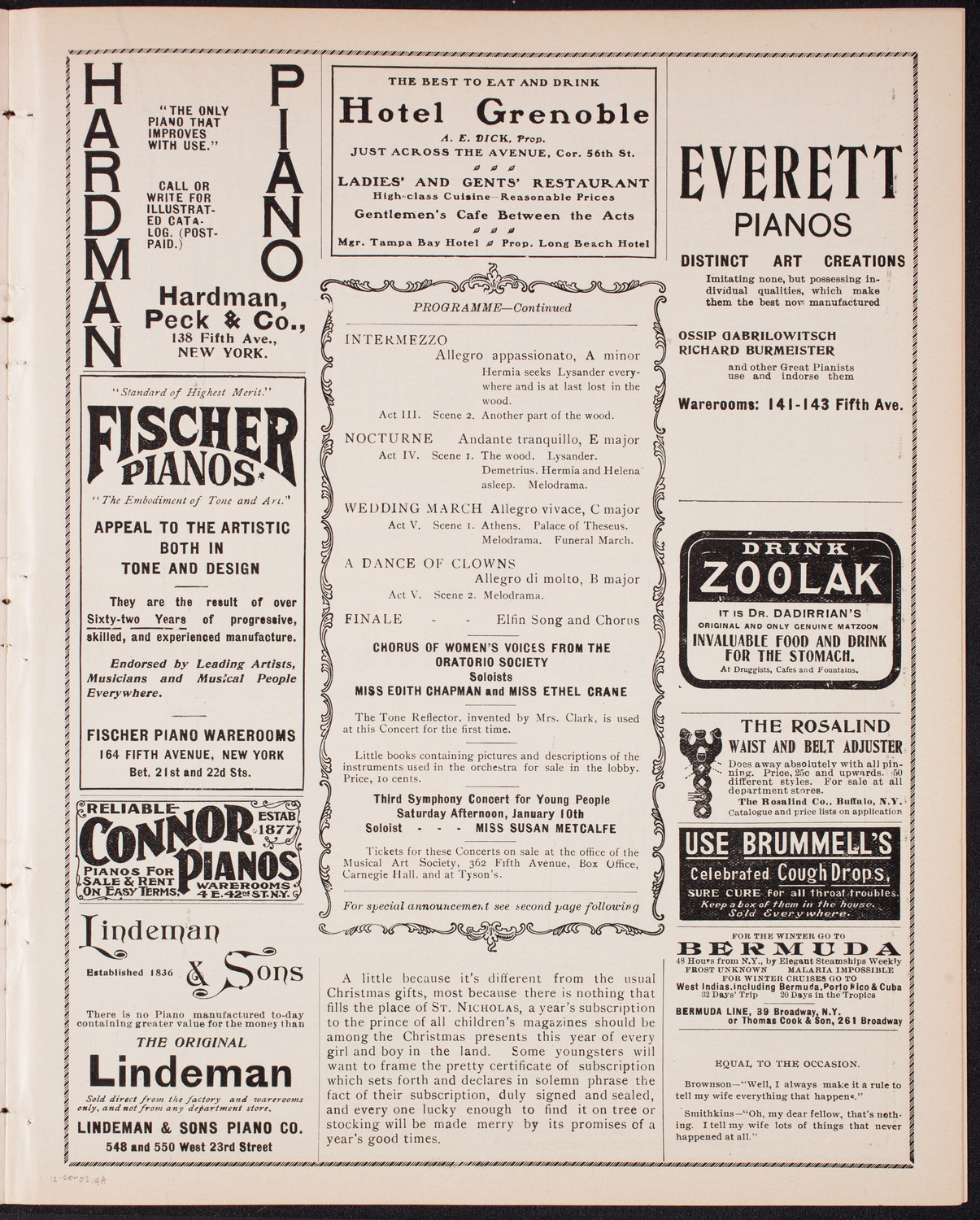 Symphony Concert for Young People, December 20, 1902, program page 7